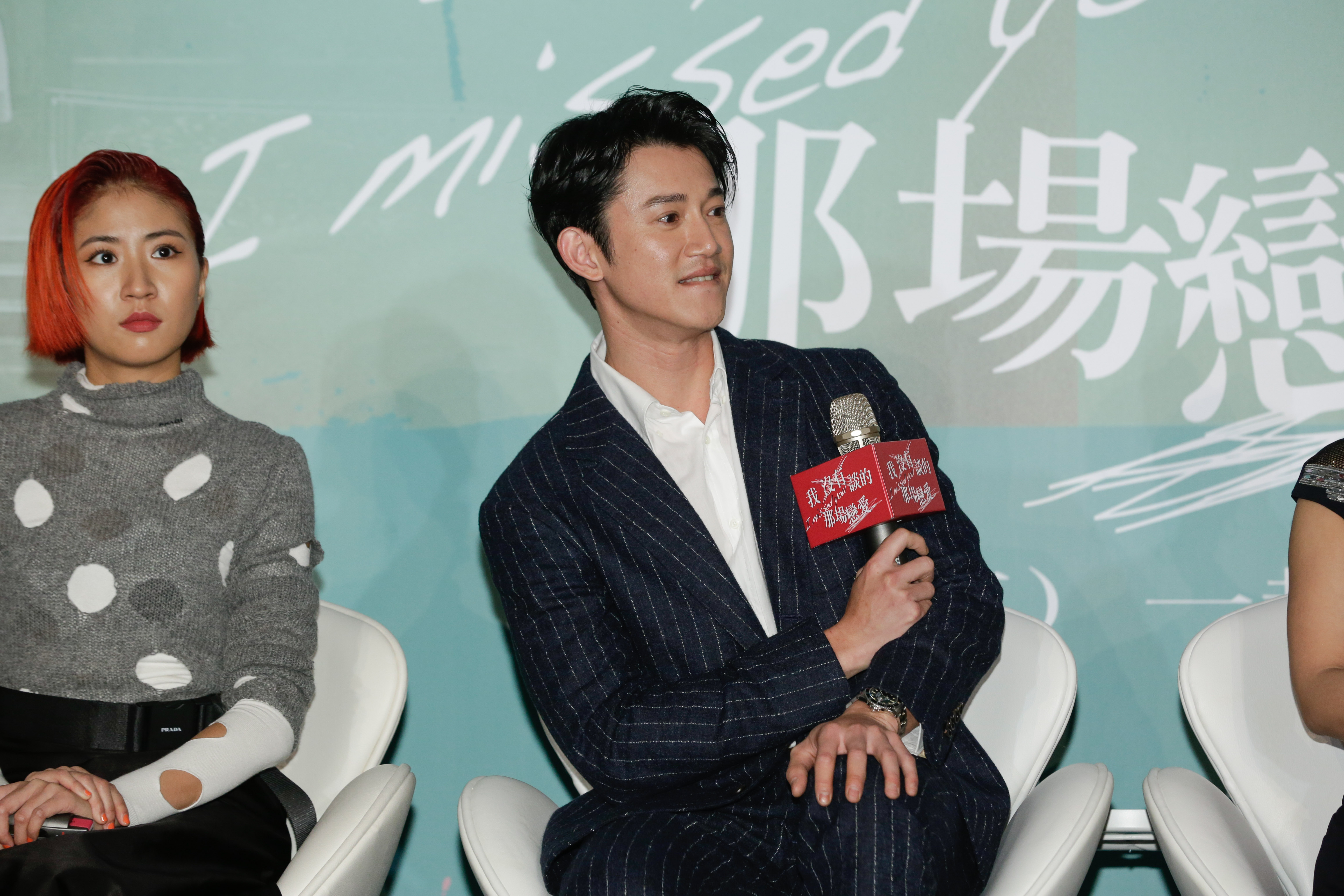 吳慷仁（中）一聽到票房達標就要請喝喜酒，馬上回答「這個不行！」