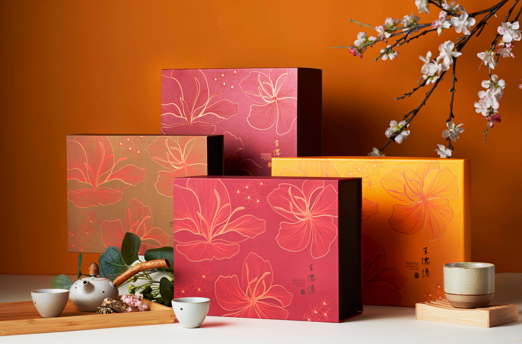 茶品牌推精選茶禮盒，用不同主題寄語美好寓意。（欣欣向榮主題茶禮盒／王德傳提供）