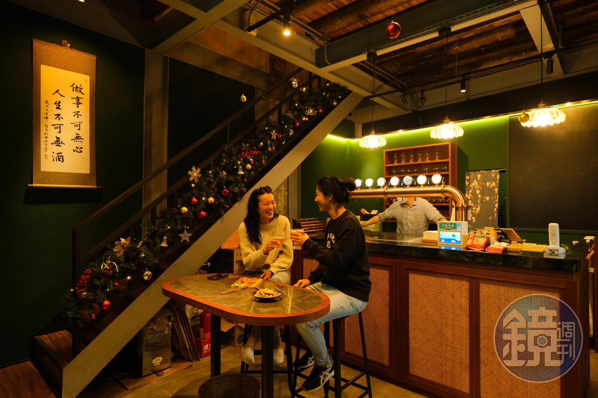 台北大稻埕老屋改造而成的「吉姆老爹啤酒館」,能喝到許多北美酒花結合在地物產的漂亮風味。