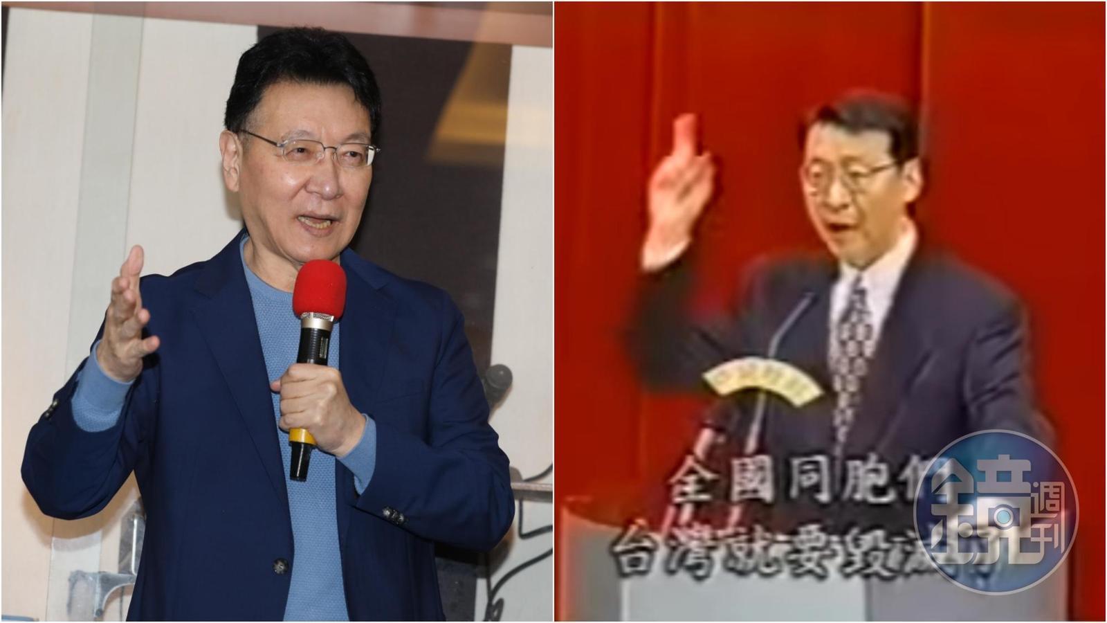 趙少康昨日大動作表明要重返國民黨,被酸他的說詞和27年前一模一樣。(右圖翻攝自YouTube頻道 ANDREHSU0728)