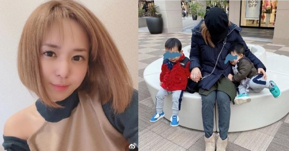 蒼井空的雙胞胎兒子外出沒戴口罩,讓網友擔心孩子可能會因此染疫。(翻攝自蒼井空微博)