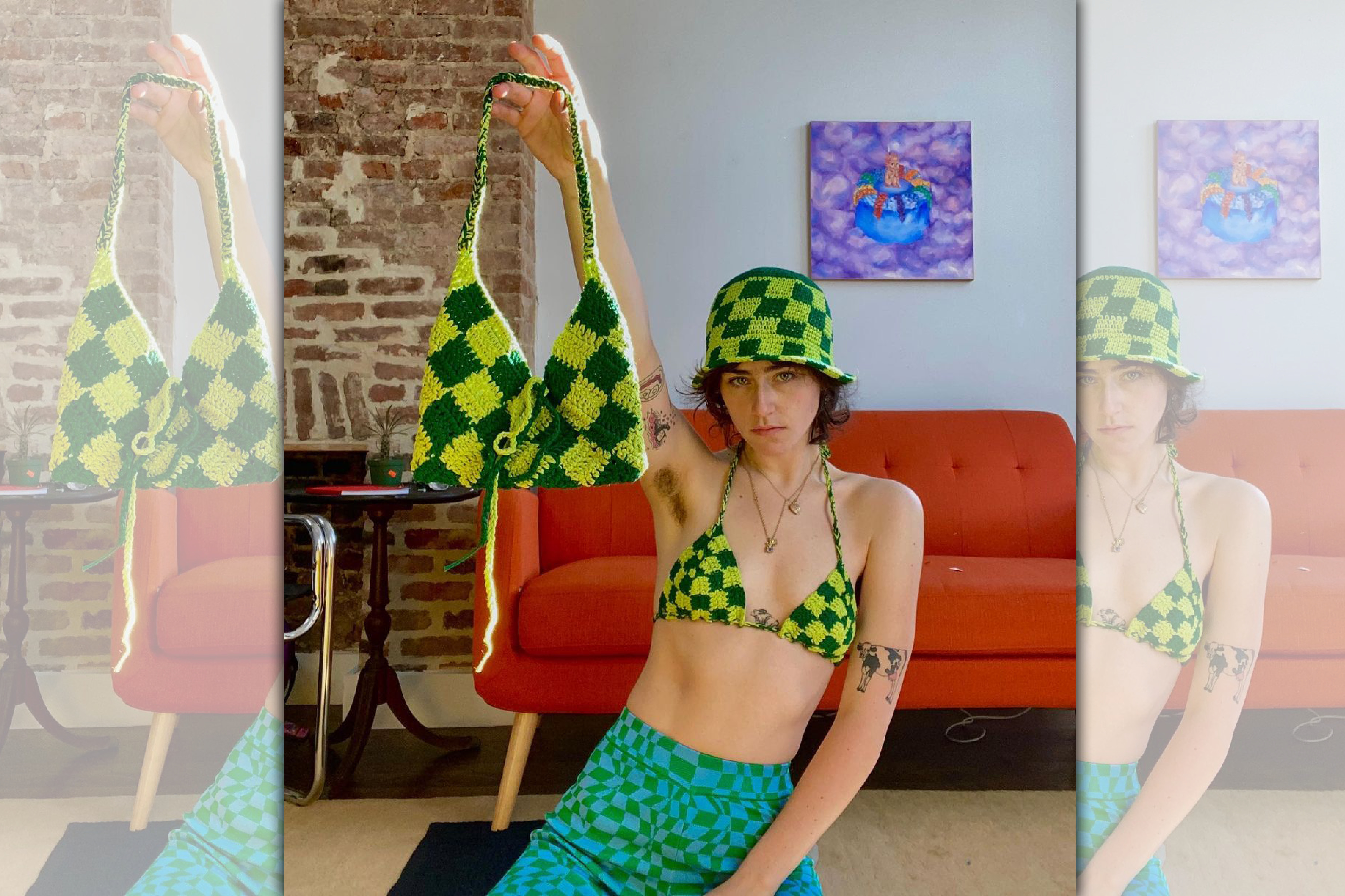 艾拉伊姆霍夫打扮很有個人風格。（翻攝Ella Emhoff推特）