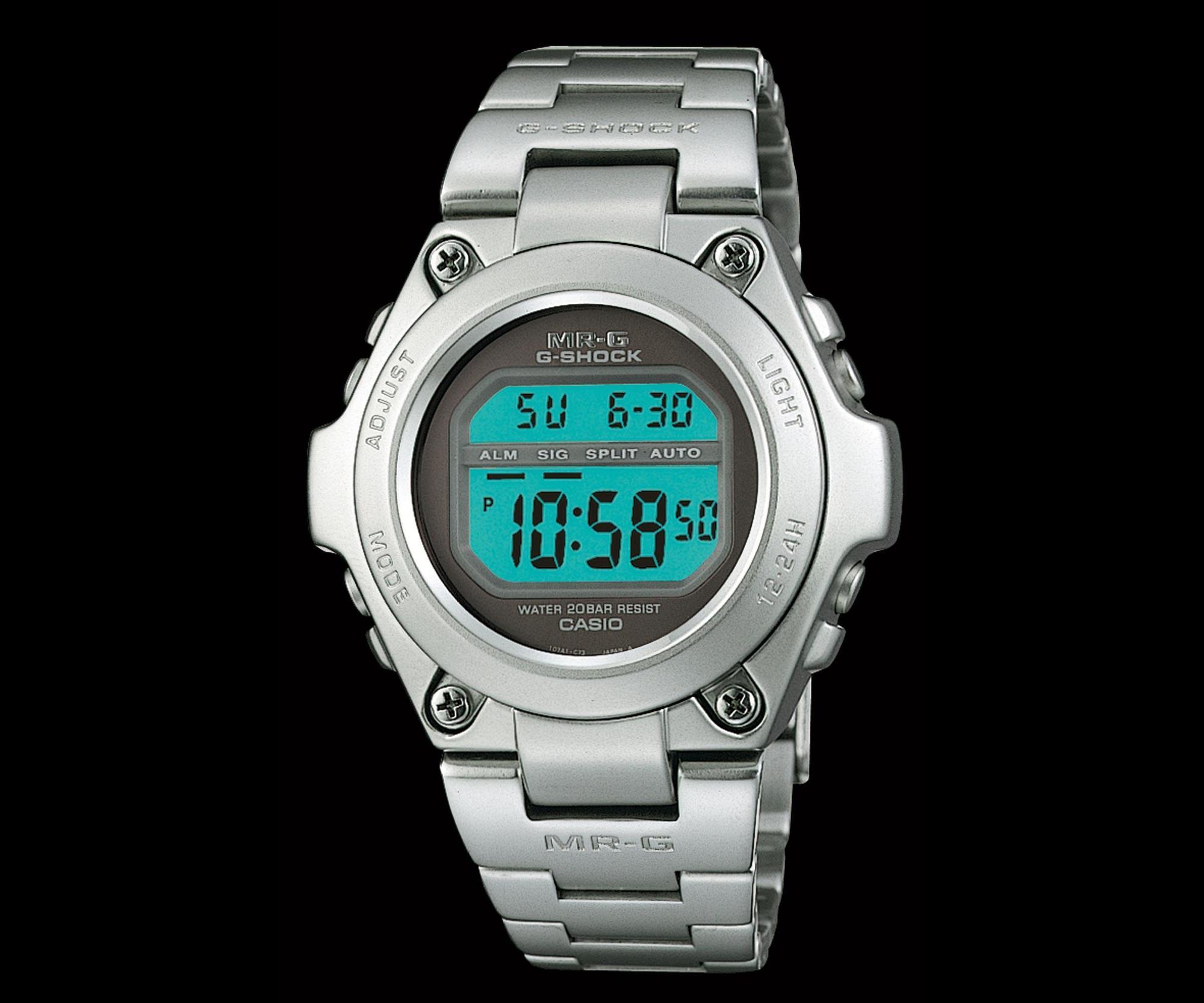 1996年第一款全金屬的G-SHOCK:MRG-100,是近代MR-G系列的始祖,也為品牌金屬化打下良好基礎。