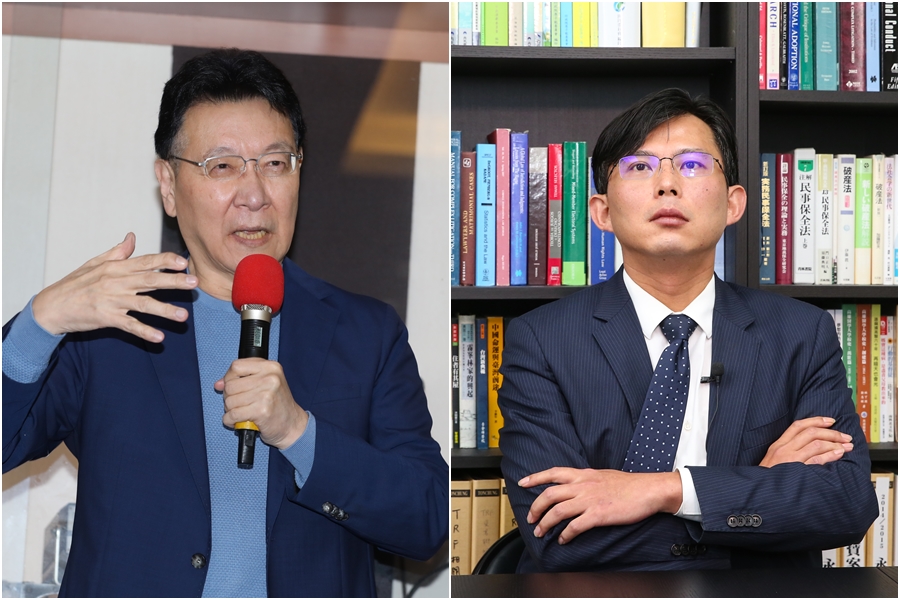 趙少康（左）稱「當選總統52台還給中天」，黃國昌（右）怒批：違法濫權。（合成圖，本刊資料照）