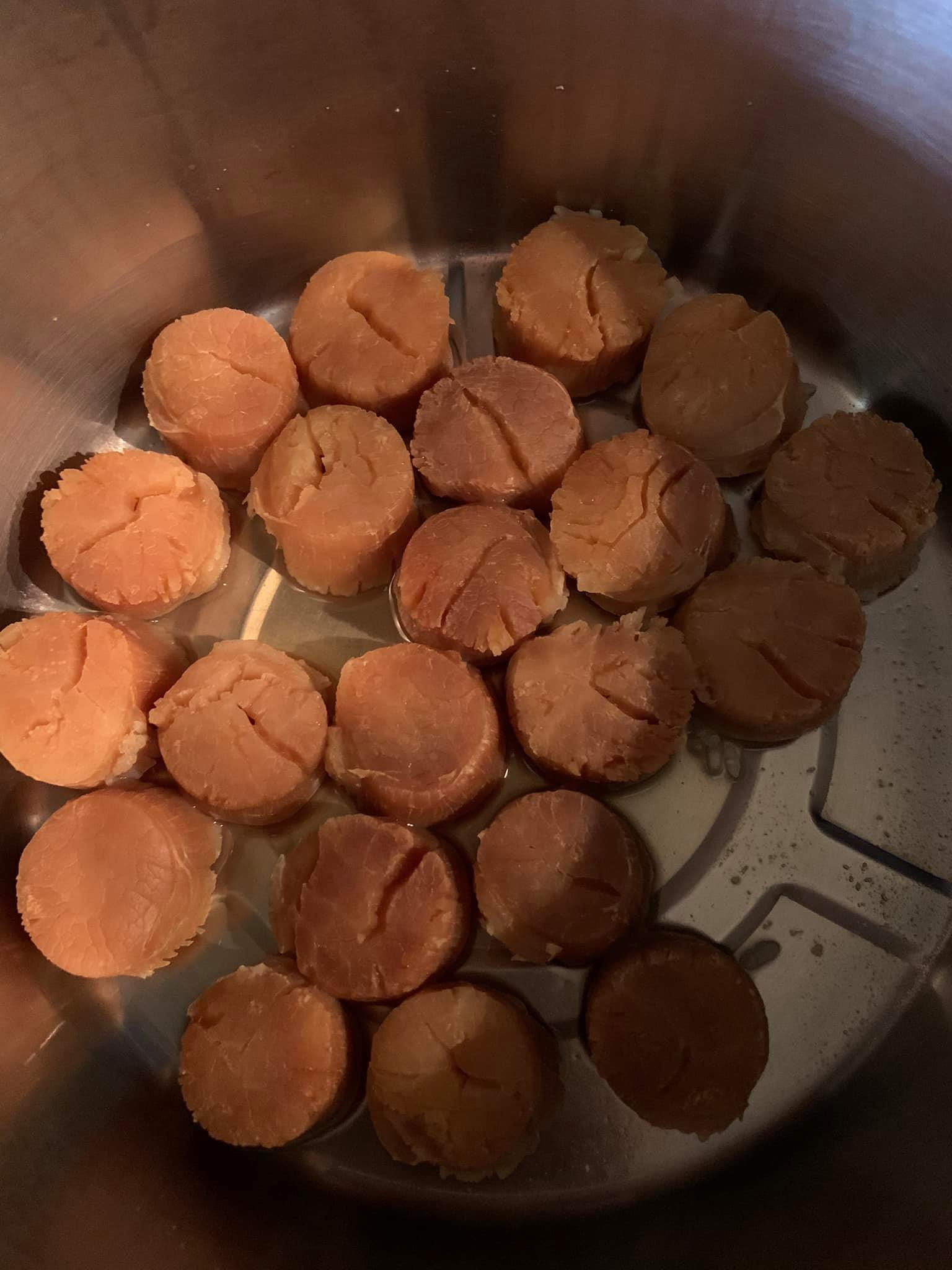 蒸熟的干貝。