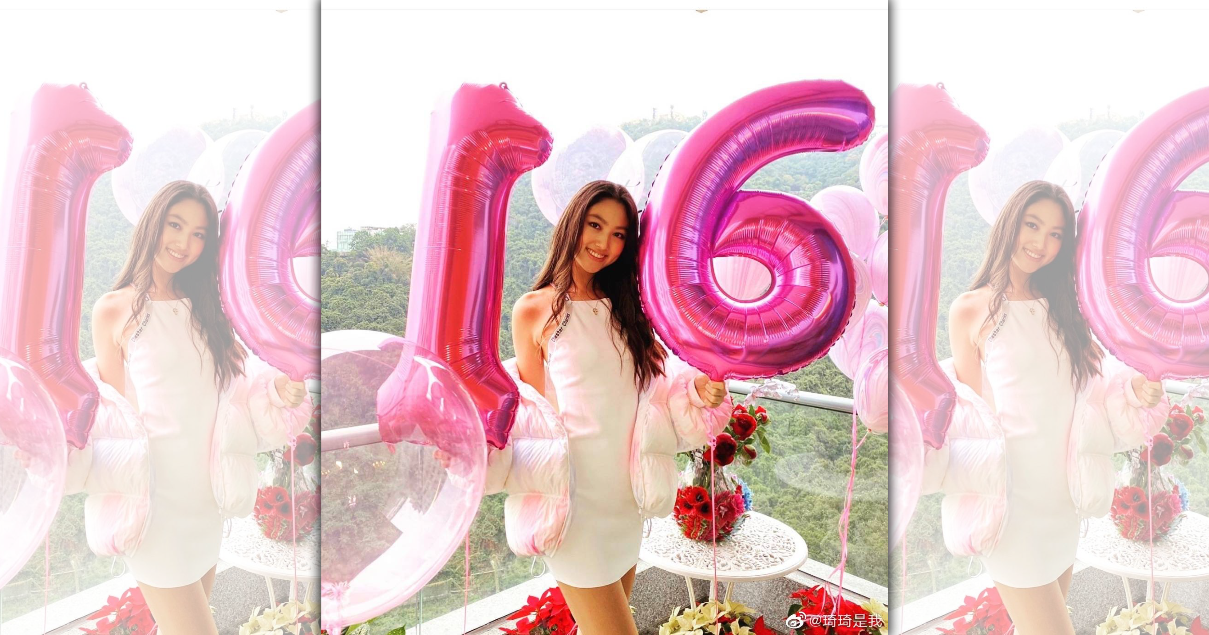 任晴佳前陣子跟同學打球時，被弄傷鼻子，哭著打電話回家哭訴。（翻攝自琦琦微博）