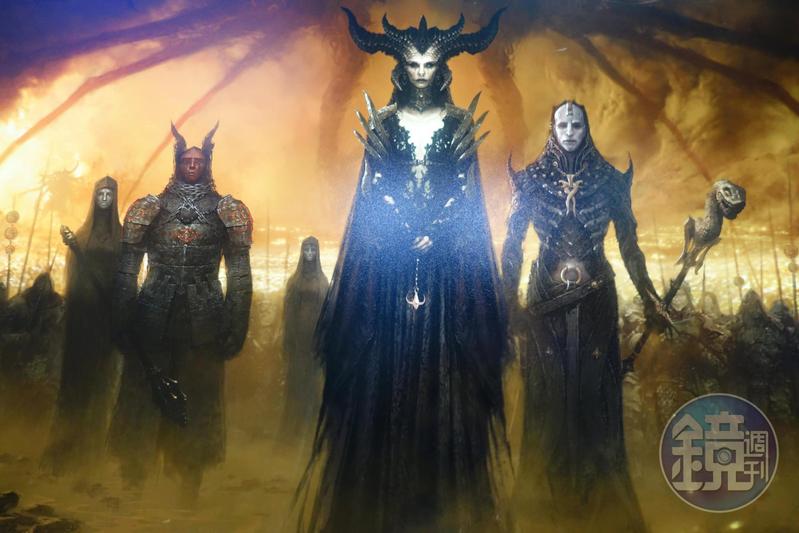 《暗黑破壞神4》跟《鬥陣特攻2》都不會在今年推出。圖為2019BlizzCon會場展出《暗黑4》的美術圖。