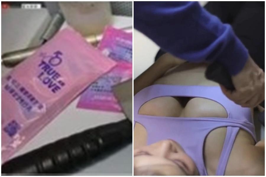 某知名刀療師被正妹網紅爆料診療期間伸出狼爪,現場還看到保險套等物品。(翻攝自星光奈奈Youtube)