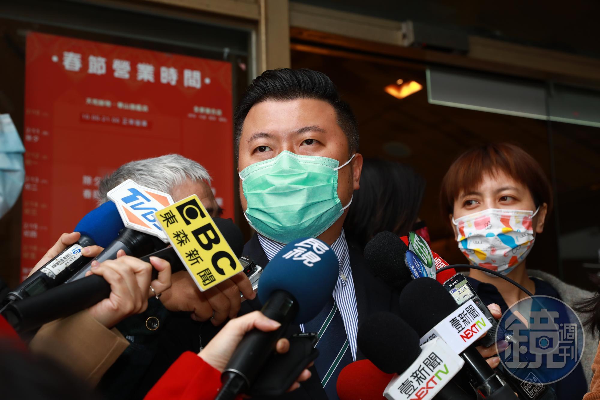 民進黨中評委張志豪在中評會後受訪。