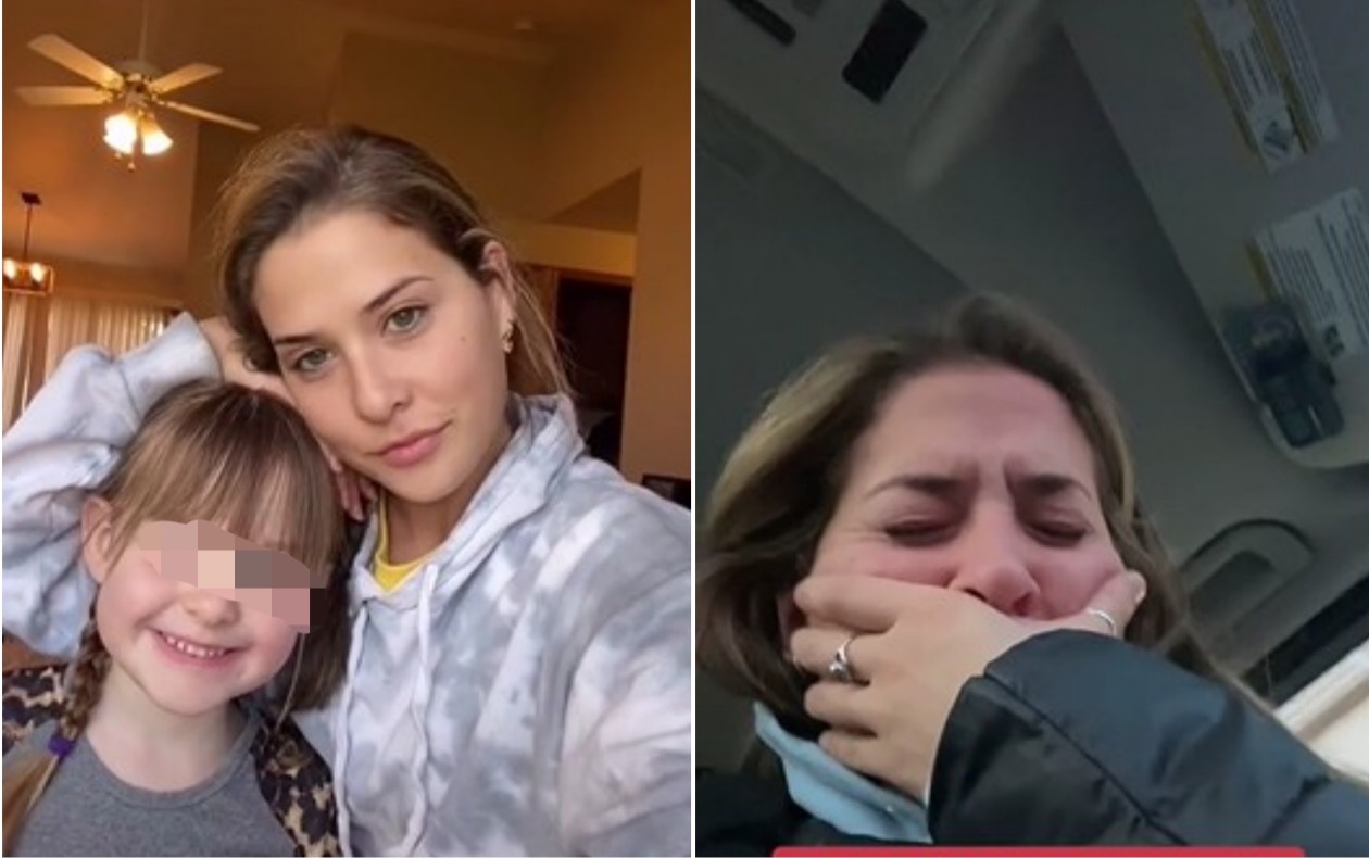 辣媽丁字褲沒收好，被女兒黏在鞋子上帶去學校，相當崩潰。（翻攝自Gracie Noe抖音）