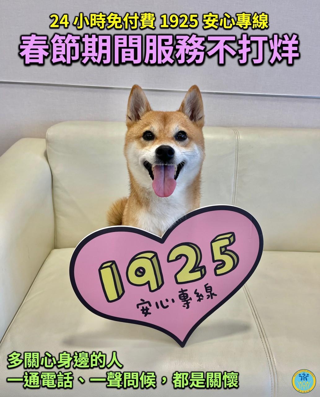 24小時免付費1925安心專線在春節期間不打烊。（翻攝自衛福部line）
