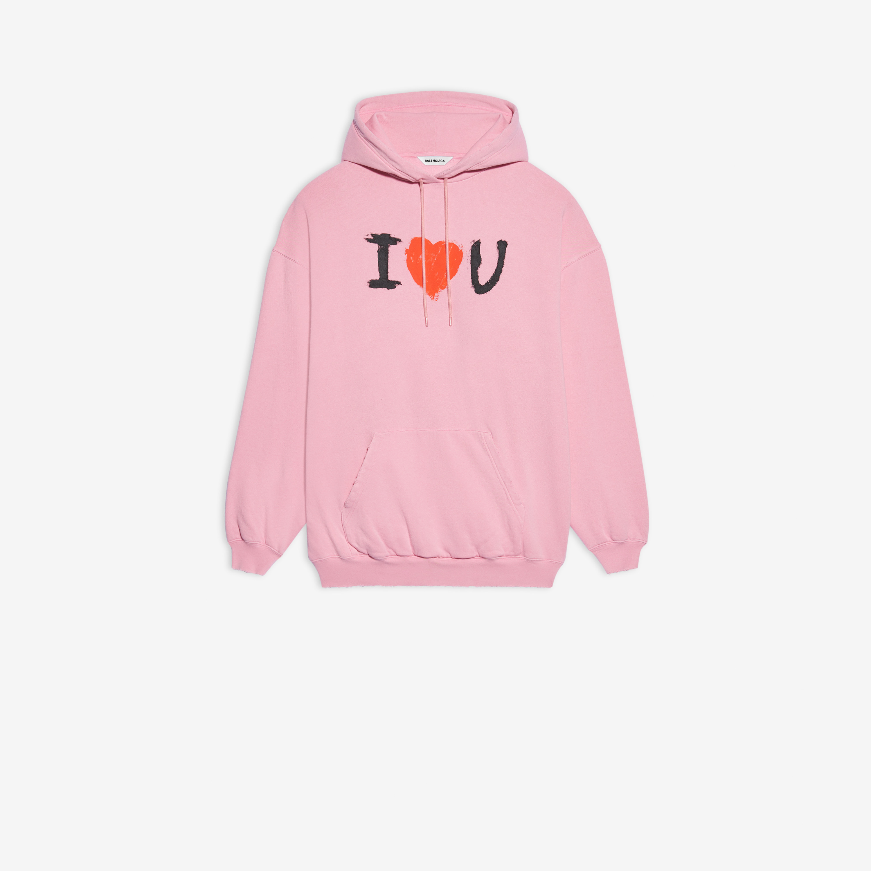 粉色I Love You連帽衛衣。NT$32,500。（BALENCIAGA提供）
