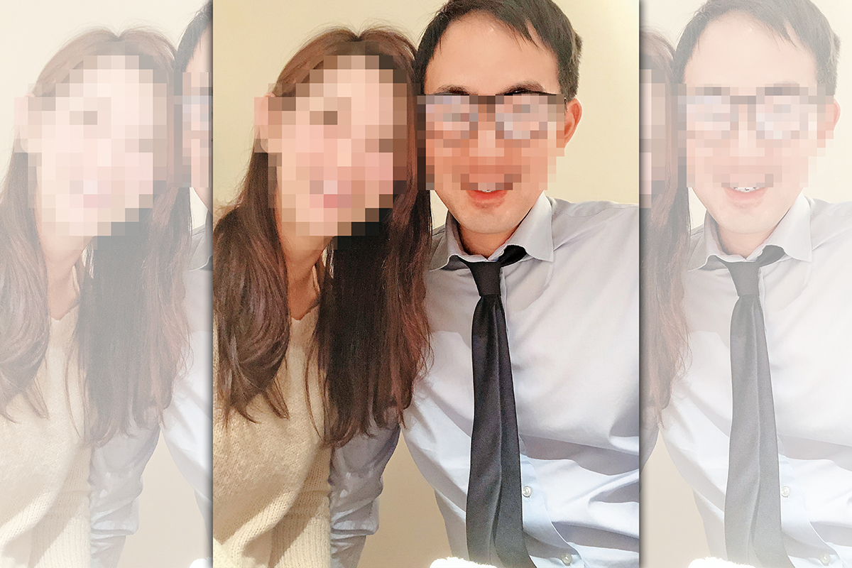 在外商公司擔任主管的K小姐(左),為了陳姓工程師(右)墮胎,身心俱疲。(讀者提供)