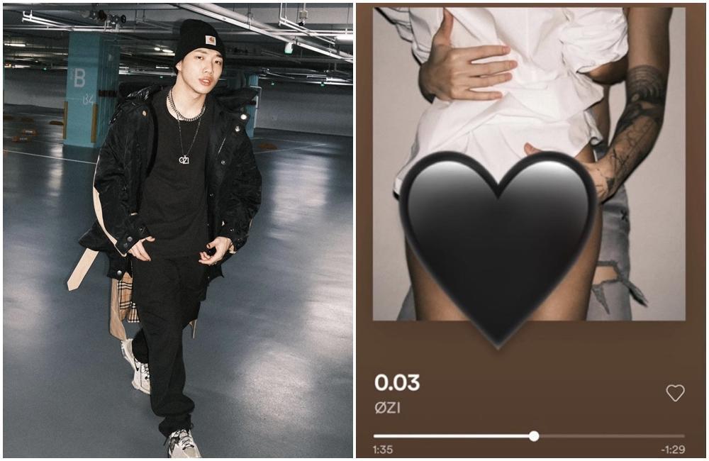 ØZI(陳奕凡)近日推出新歌〈0.03〉,「露屁股蛋」封面,被官方判定太過露骨。(翻攝自ØZI IG)
