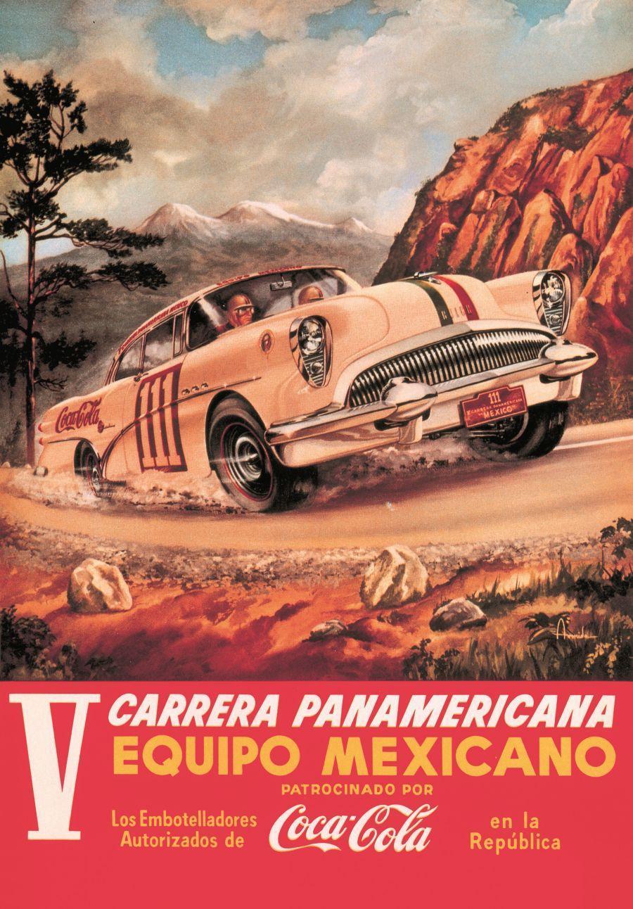 墨西哥卡萊拉泛美公路賽(Carrera Panamericana)的廣告海報。