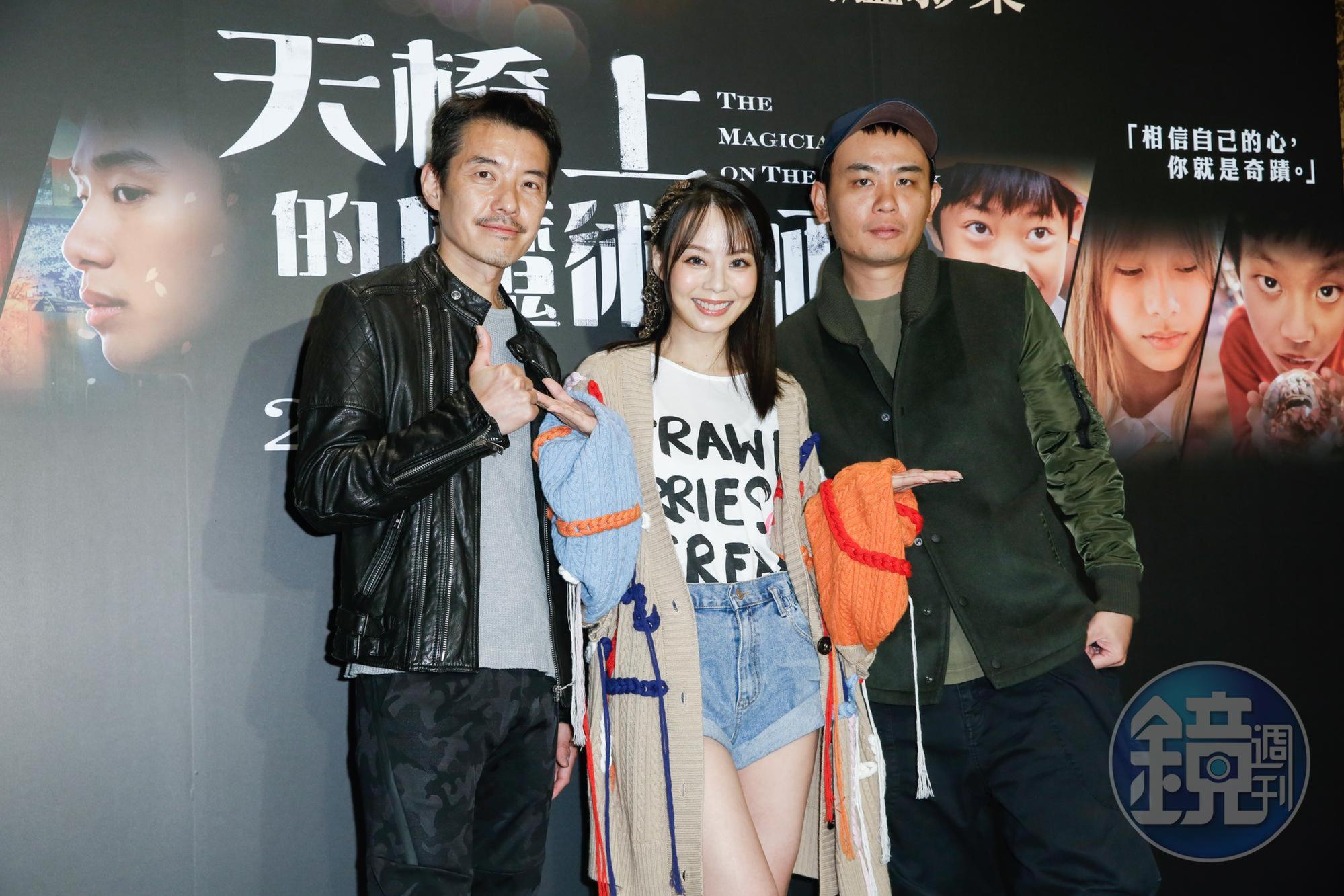 孫淑媚(中)楊大正(右)在戲中演出「驚世夫妻」,不只吵架,也打得激烈,左為陳如山。