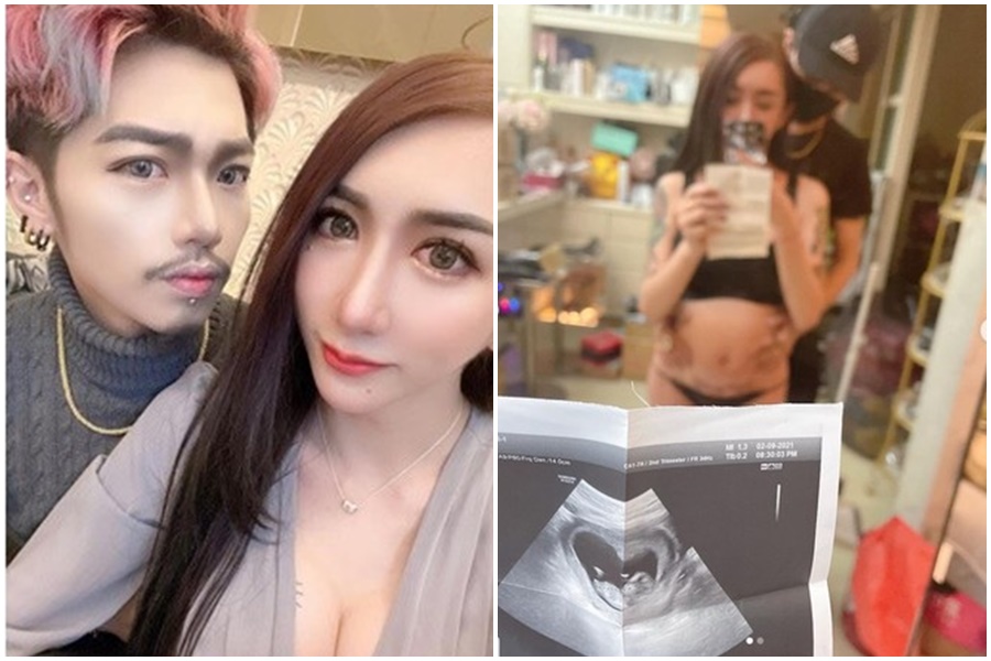 無子宮的罔腰昨無預警表示已懷孕,引起大票網友關注。(翻攝自罔腰、罔腰男友IG)