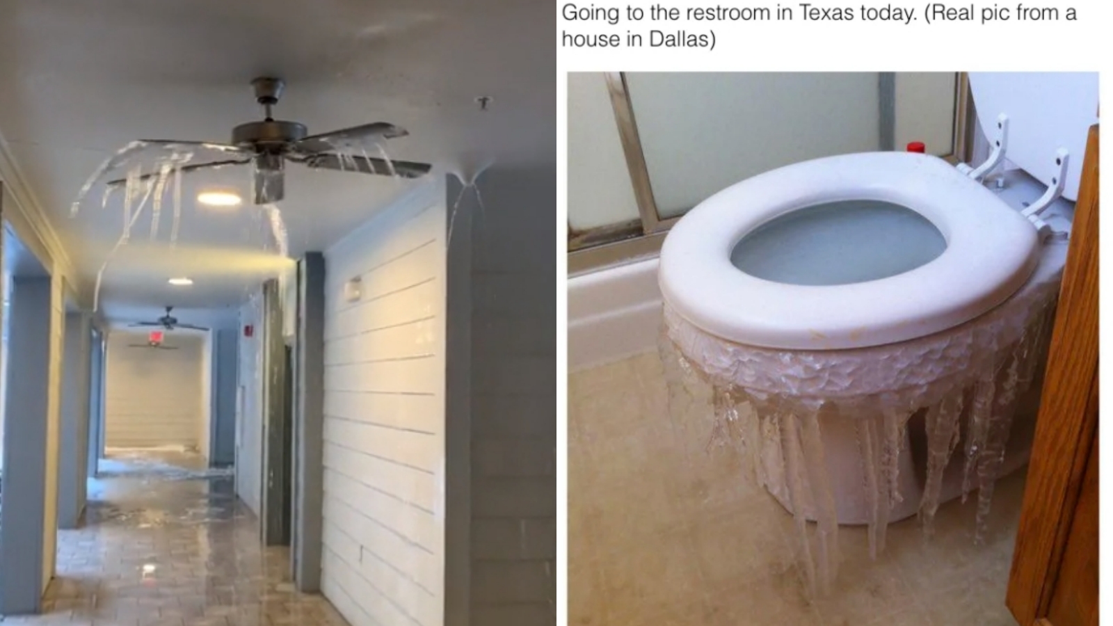 美國德州遭受冬季風暴，酷寒低溫重創數個大城市。（翻攝自Reddit／推特）