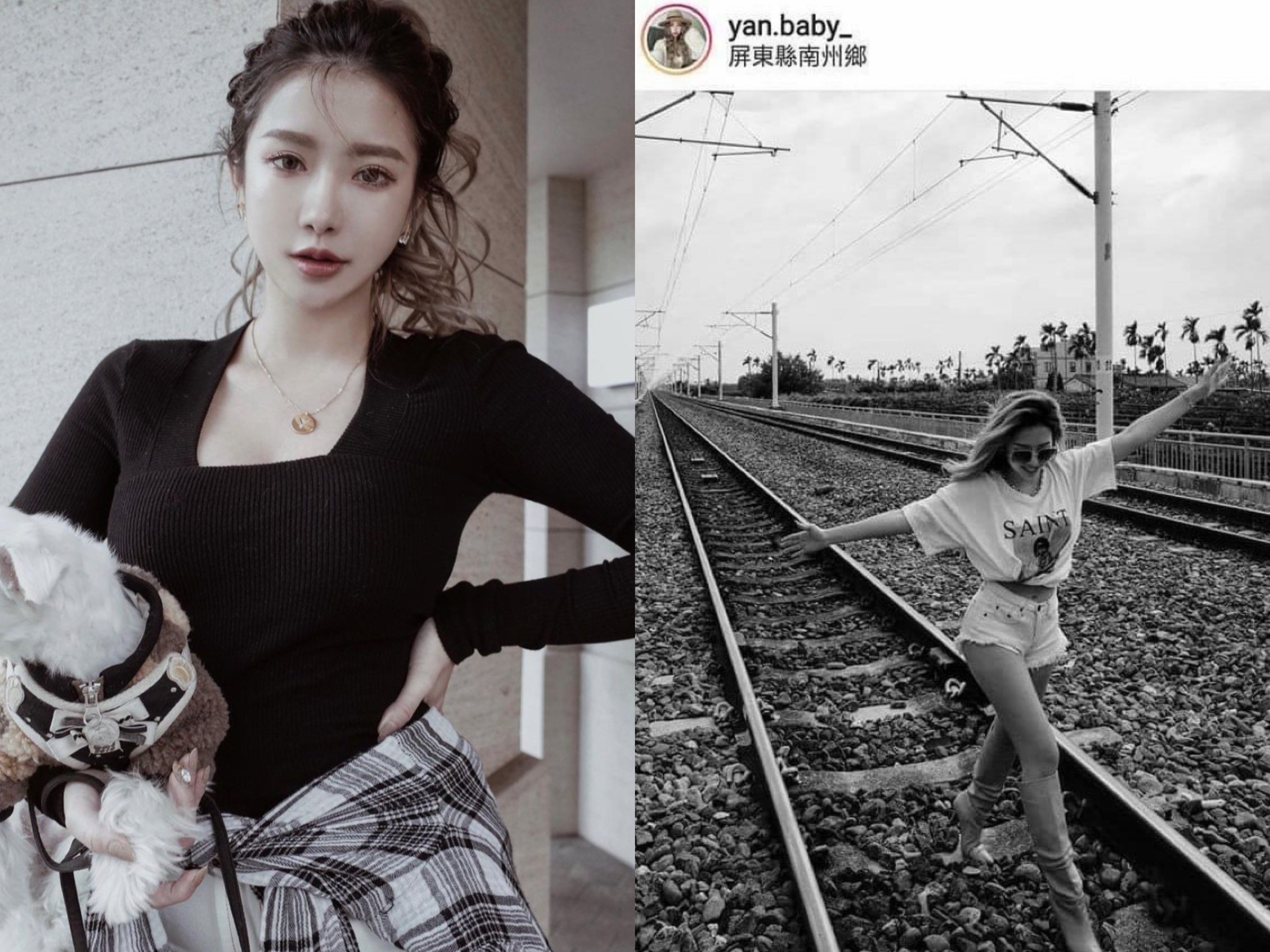 呂妍芯擅闖台鐵高架軌道遭民眾檢舉。（翻攝自呂妍芯IG）