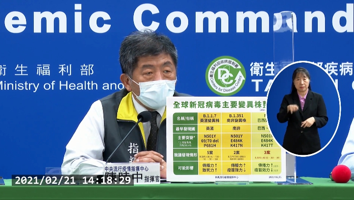 中央流行疫情指揮中心指揮官陳時中召開記者會說明。（翻攝自衛生福利部疾病管制署Youtube頻道）