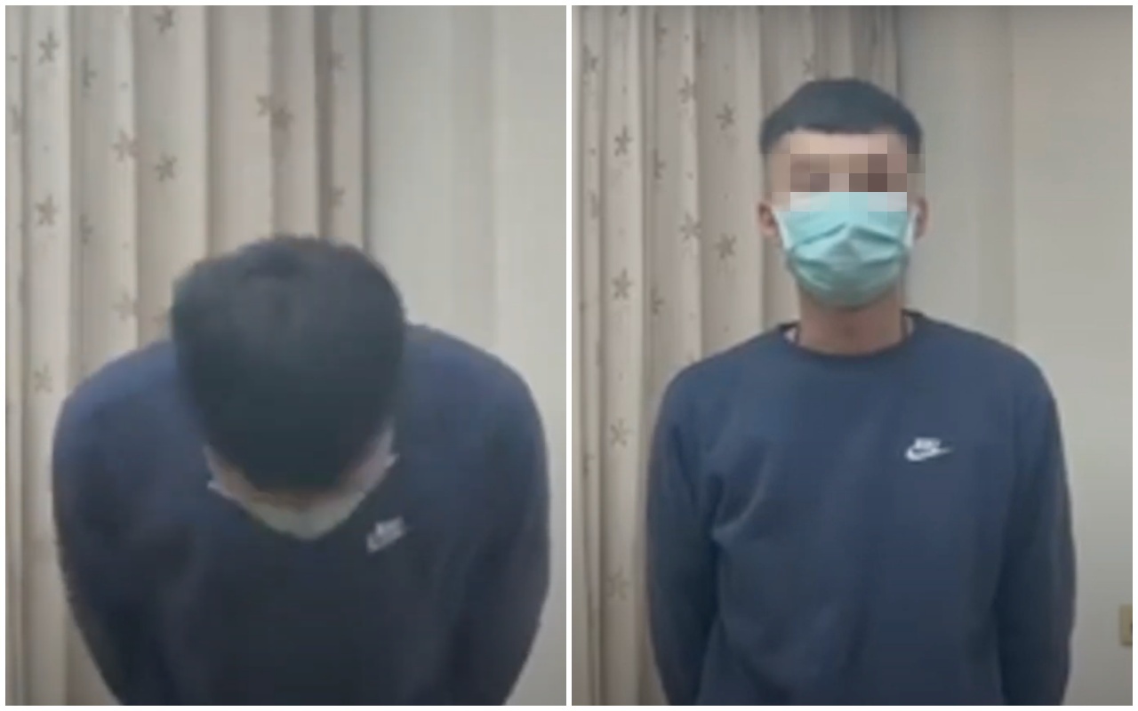 涉嫌虐狗的游姓男子拍影片鞠躬致歉。(翻攝自「我要當流浪動物義工救援團隊」臉書)