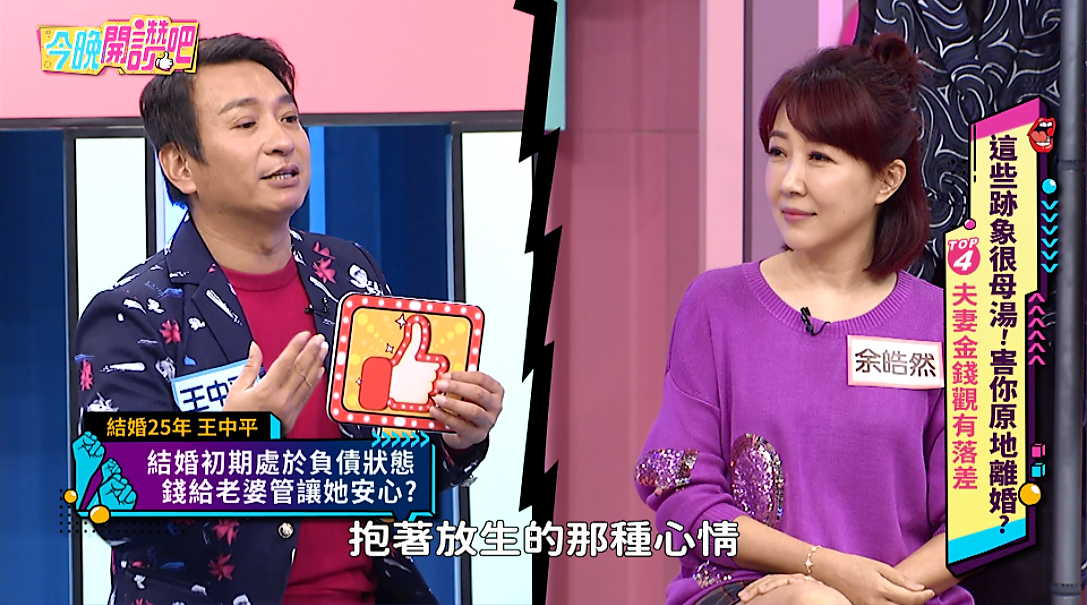 王中平坦言結婚初期就想過和余皓然離婚。（東森提供）