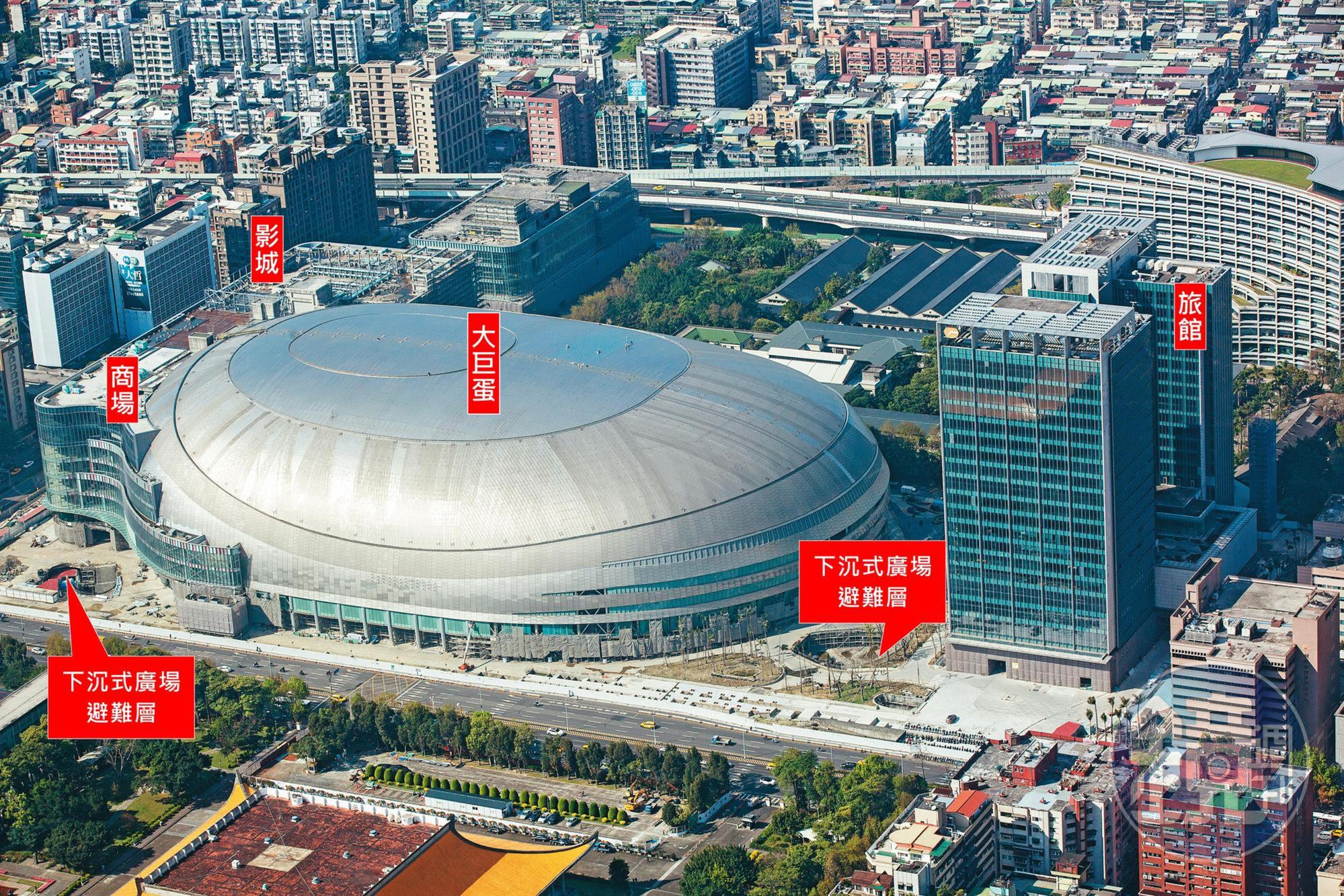 大巨蛋園區基地近10.2公頃，位於北市精華區，巨蛋周邊4大附屬設施，未來將成為經營團隊獲利主要來源。