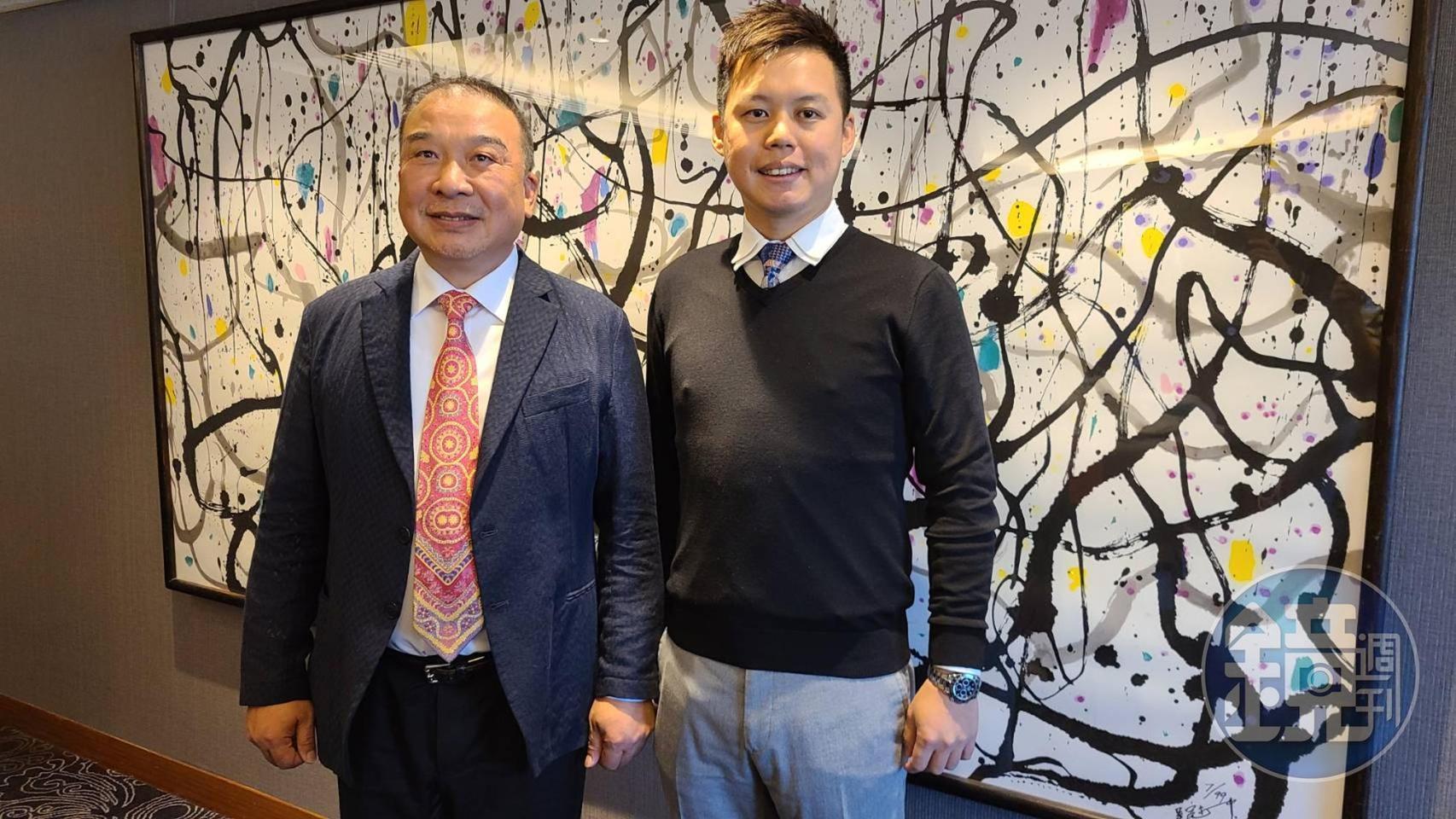展望2021年第一季,富旺國際開發董事長林正雄(左)對公司營運表現深具信心,將持續憑著手握全台逾140億元建案量,以小坪數多案量的推案方式積極搶市。(右為林正雄之子、富旺國際開發總經理林宗毅)