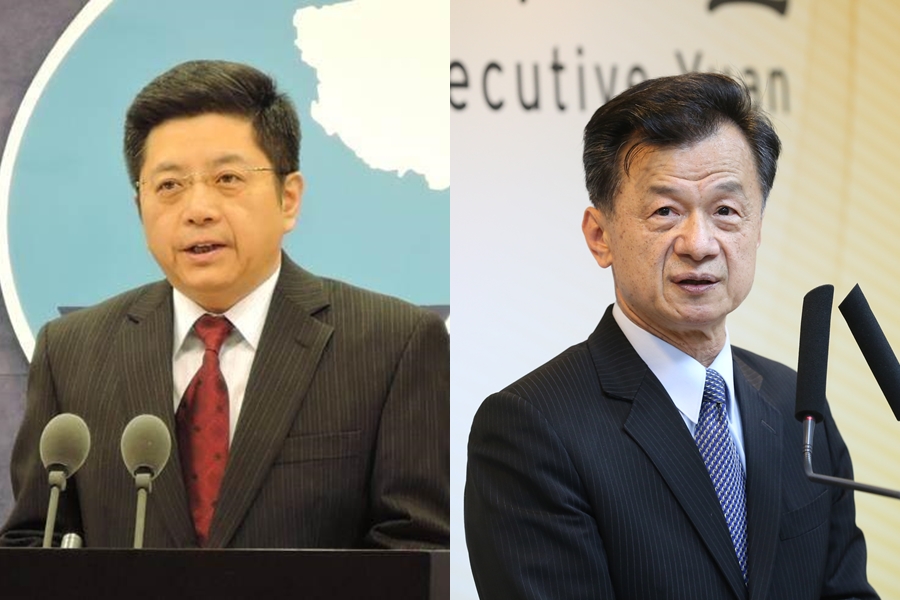 國台辦發言人馬曉光（左）今回應我國新上任的陸委會主委邱太三（右）之兩岸「春暖花開說」，稱若回到九二共識就可行。（翻攝自推特、本刊資料照）