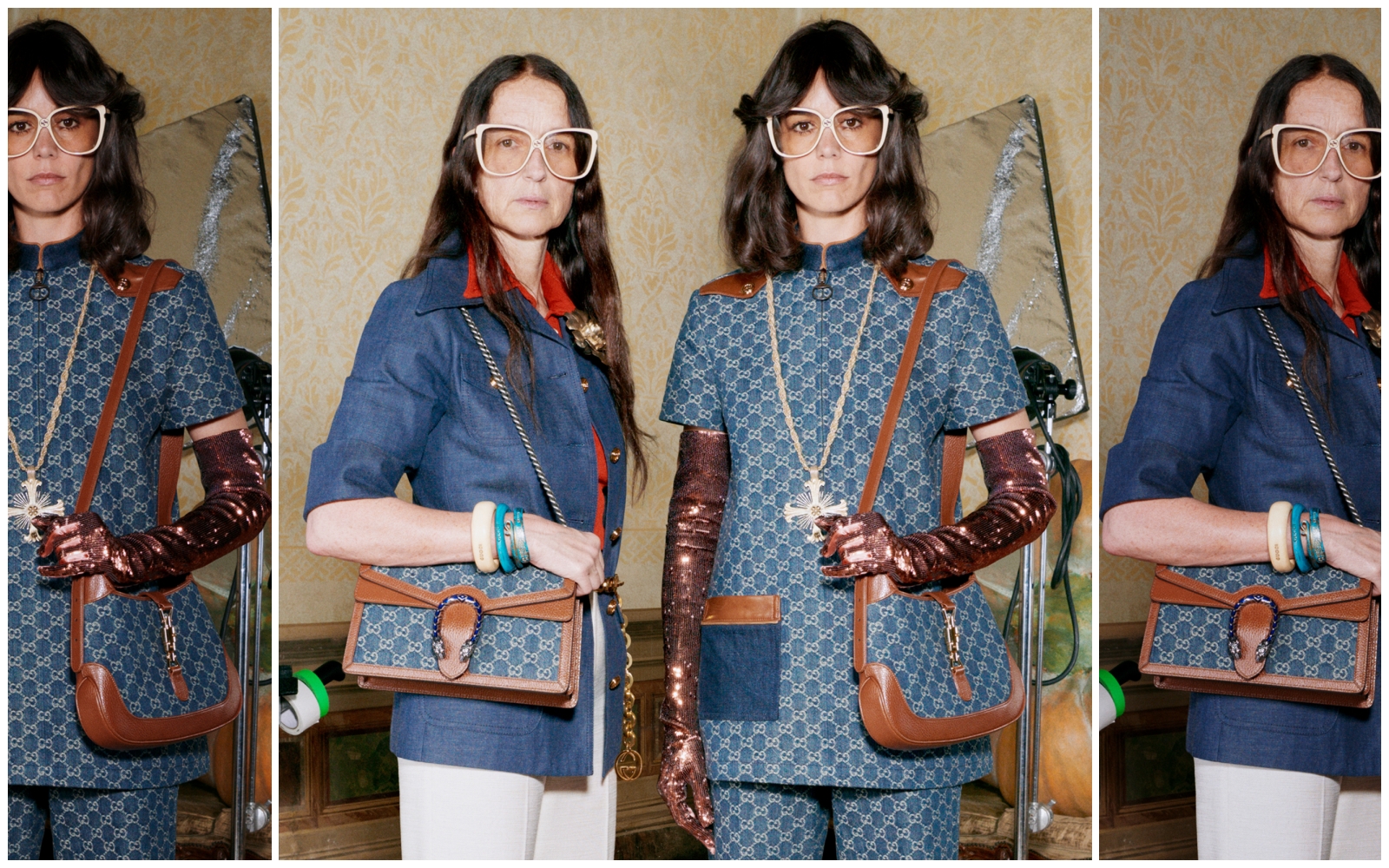 GUCCI環保丹寧系列充滿濃濃的復古氛圍。（GUCCI提共）