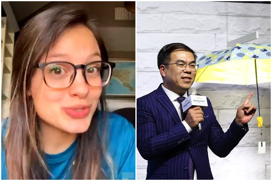 女子解釋「降雨機率」的影片在網路瘋傳，氣象達人彭啟明在臉書替大家解惑。 （翻攝自Sydney K@sydjkell推特、資料照）