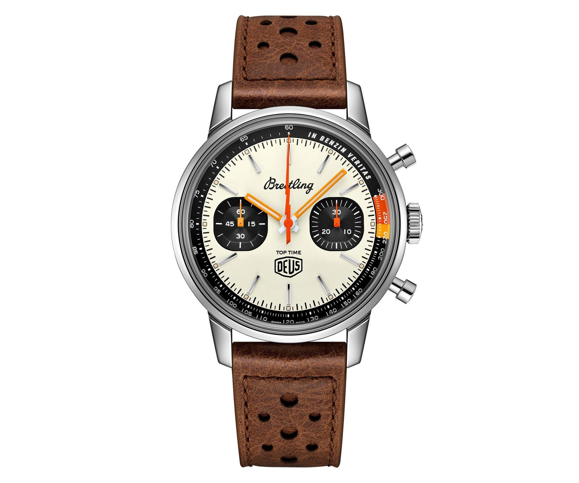 百年靈Top Time Deus限量版，全球限量1,500只，建議售價NT$154,000。