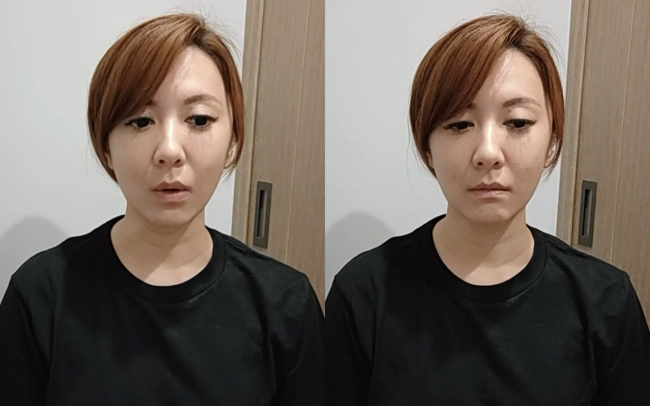 挺韓網紅「霸氣安安」遭高鈞鈞指控惡意攻擊，她26日憔悴現身，首度發表聲明。（翻攝「霸氣安安」YouTube）