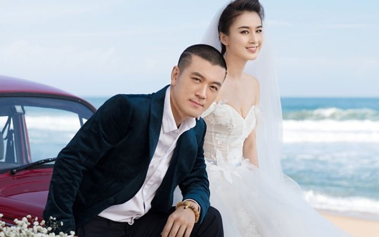 黃聖依（右）2007年祕婚中國富豪楊子（左），結婚10週年時拍攝紀念婚紗照。（翻攝自中國版《柯夢波丹》）