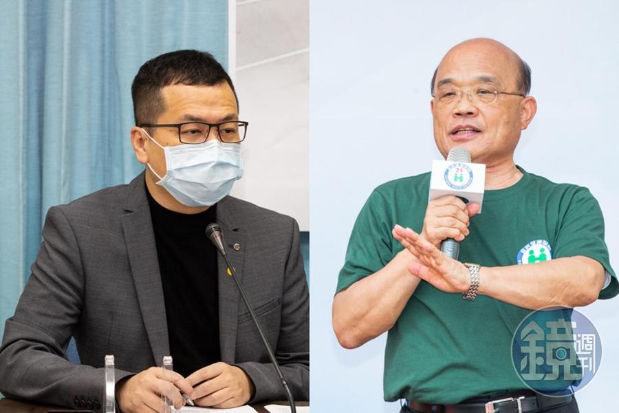 議員羅智強（左）近日再批評行政院長蘇貞昌（右）不改口武漢肺炎是歧視。（本刊資料照）