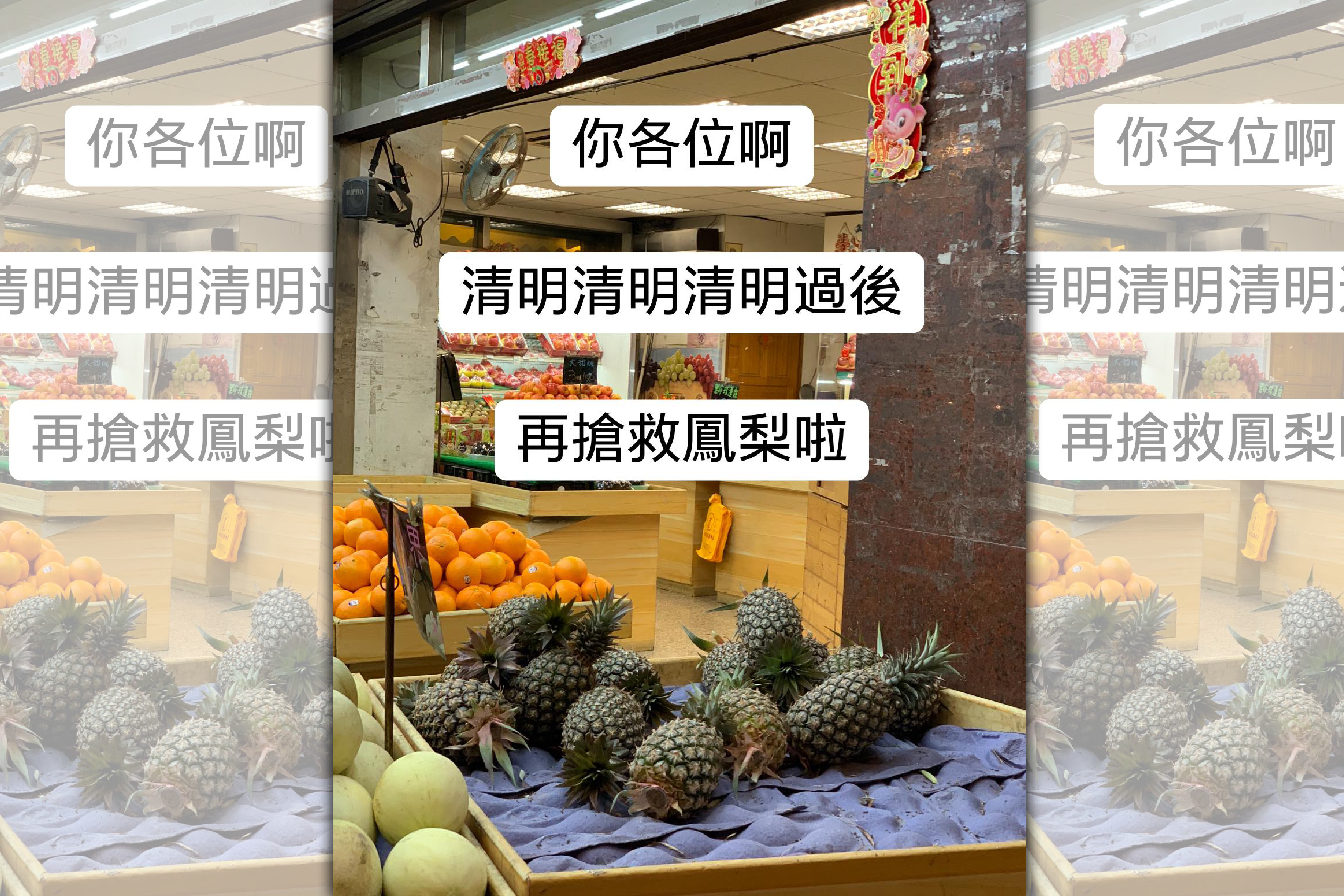 「鳳梨王子」楊宇帆表示,鳳梨現在根本還沒盛產,呼籲消費者清明過後再買。(翻攝自楊宇帆臉書)