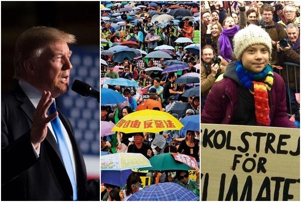 諾貝爾和平獎停止提名，今年329個候選名單中，包含川普（左起）、香港民運、童貝里。（翻攝自川普臉書、本刊資料照、翻攝自Greta Thunberg臉書）