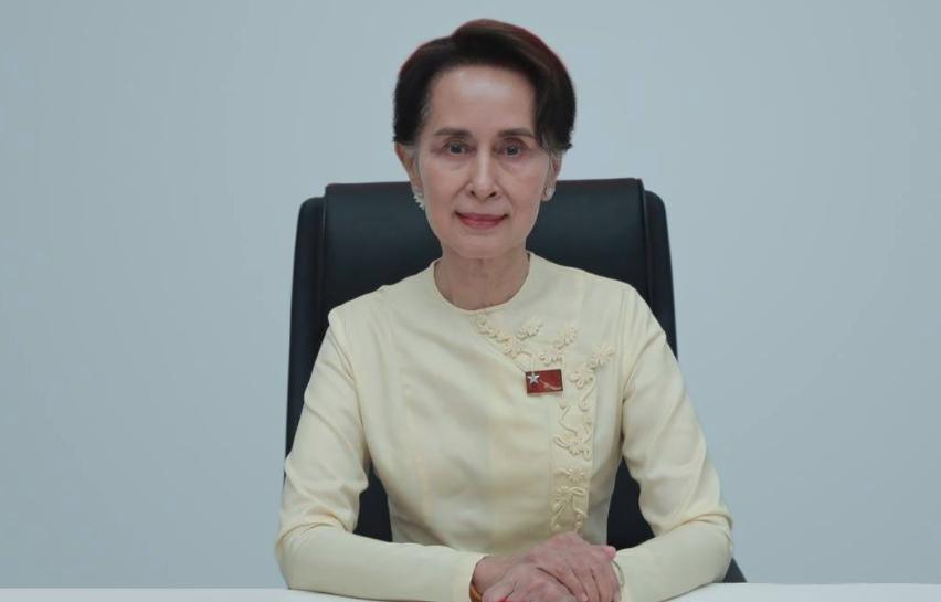 軍政府奪權後,緬甸前國務資政翁山蘇姬被指控10多項罪名。(翻攝NLD Chair臉書專頁)
