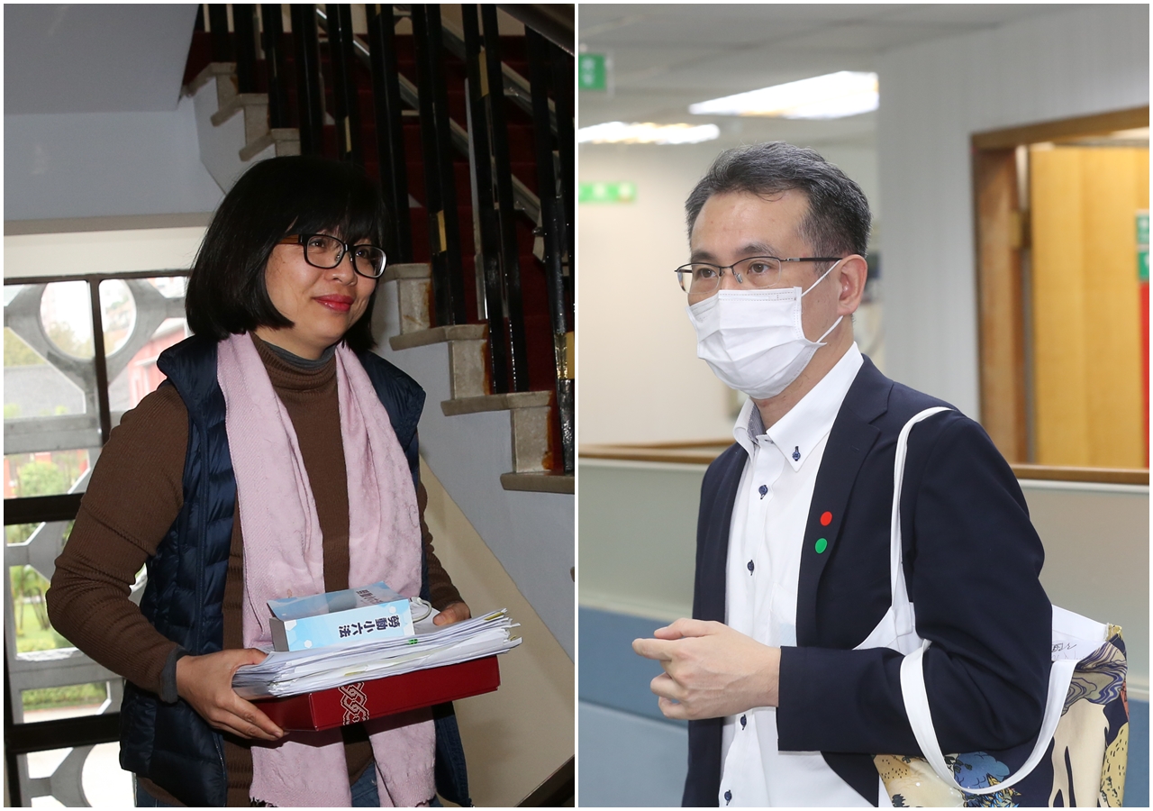 鄭運鵬（右）於臉書po文間接回應林淑芬（左），指過去自己也曾被強制分配到司法委員會，「但是，我不認為因服務黨團而不能選擇委員會，是被懲罰。」（本刊資料照）