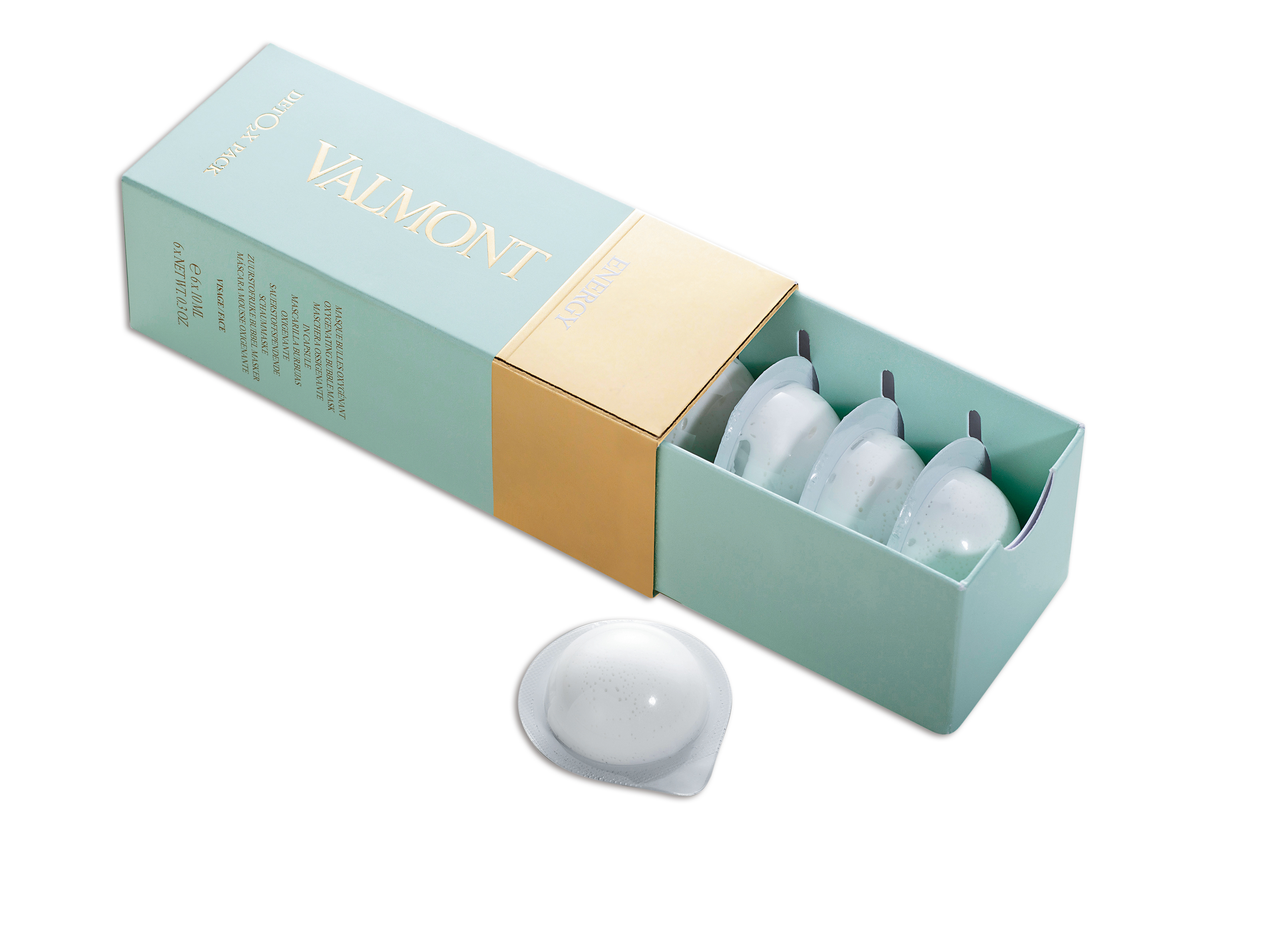 VALMONT肌密防禦泡泡注氧面膜。10ml╱6顆NT$5,200（VALMONT提供）
