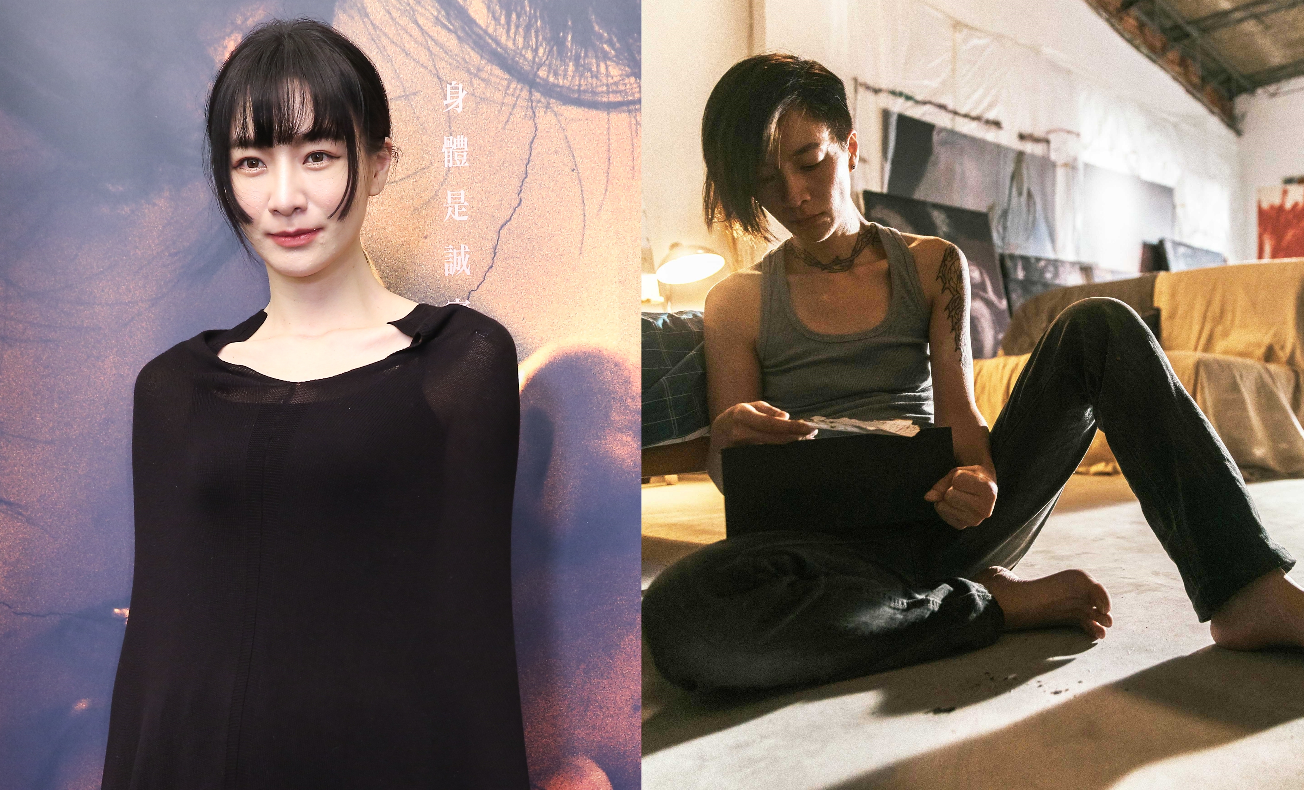 女星陽靚為詮釋女同志剪去長髮,甚至開戒吃葷,從內而外轉化氣質,與本來的樣子反差極大。(李鍾泉攝/金禾創意提供)