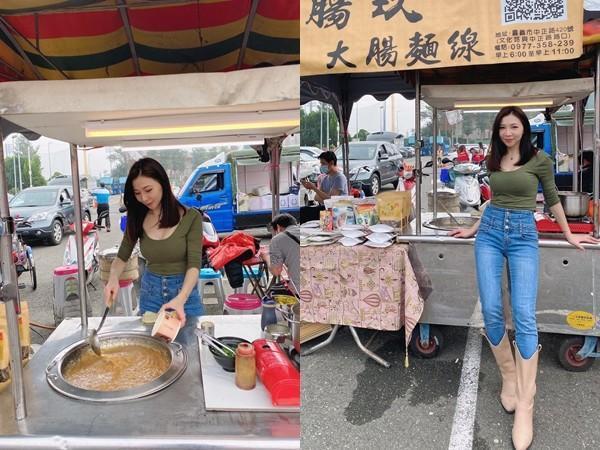 老闆娘身材火辣。(翻攝自腸玖大腸麵線-闆娘臉書)