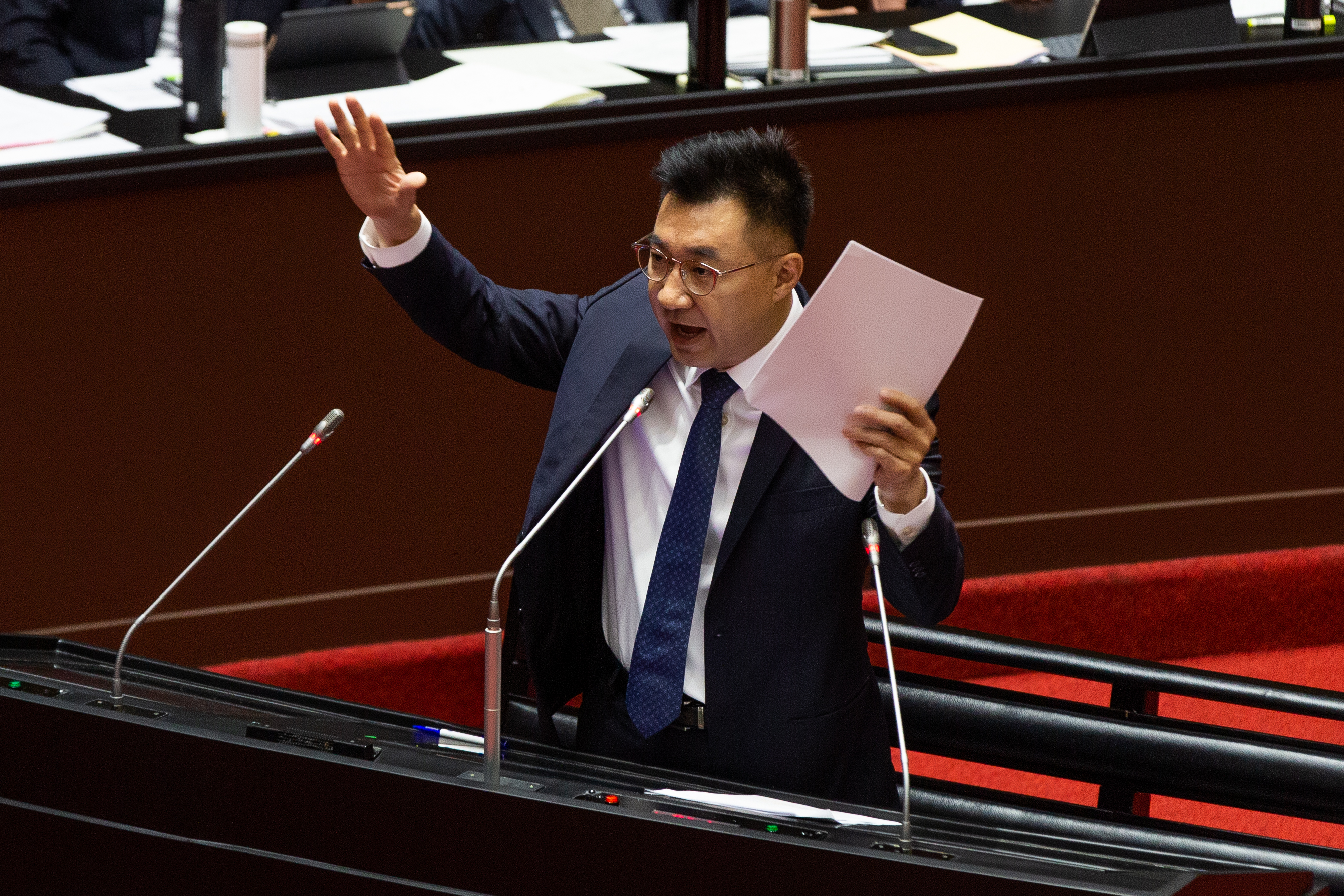 對於國民黨內戲稱廖了以是「地下黨主席」，江啟臣今面對媒體訪問時氣炸，多次否認該說法。（本刊資料照）