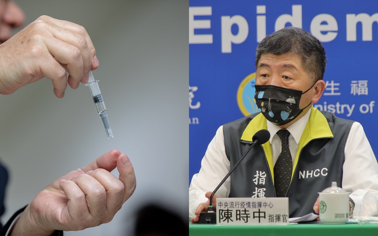 高端疫苗傳出高齡收案卡關，陳時中在記者會回應此事。（總統府提供、指揮中心提供）