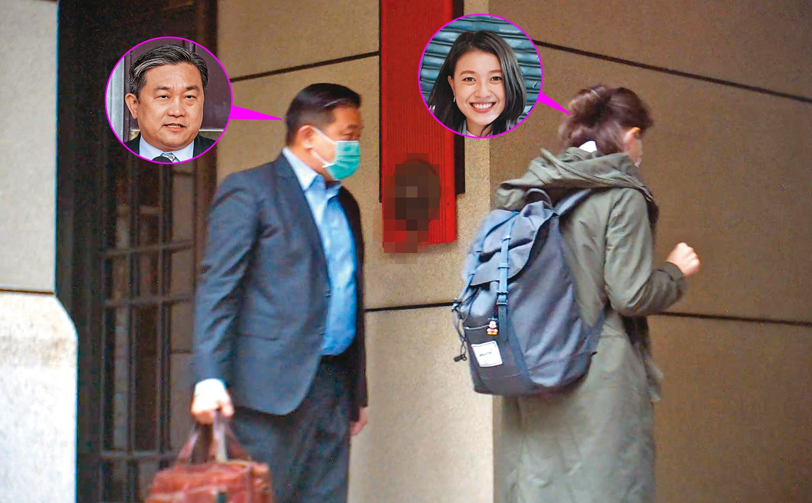 2020年12月7日上午7:44前往車庫。王定宇頻繁留宿顏若芳在台北的住處儼若同居，去年12月7日一早二人還一同前往車庫取車。