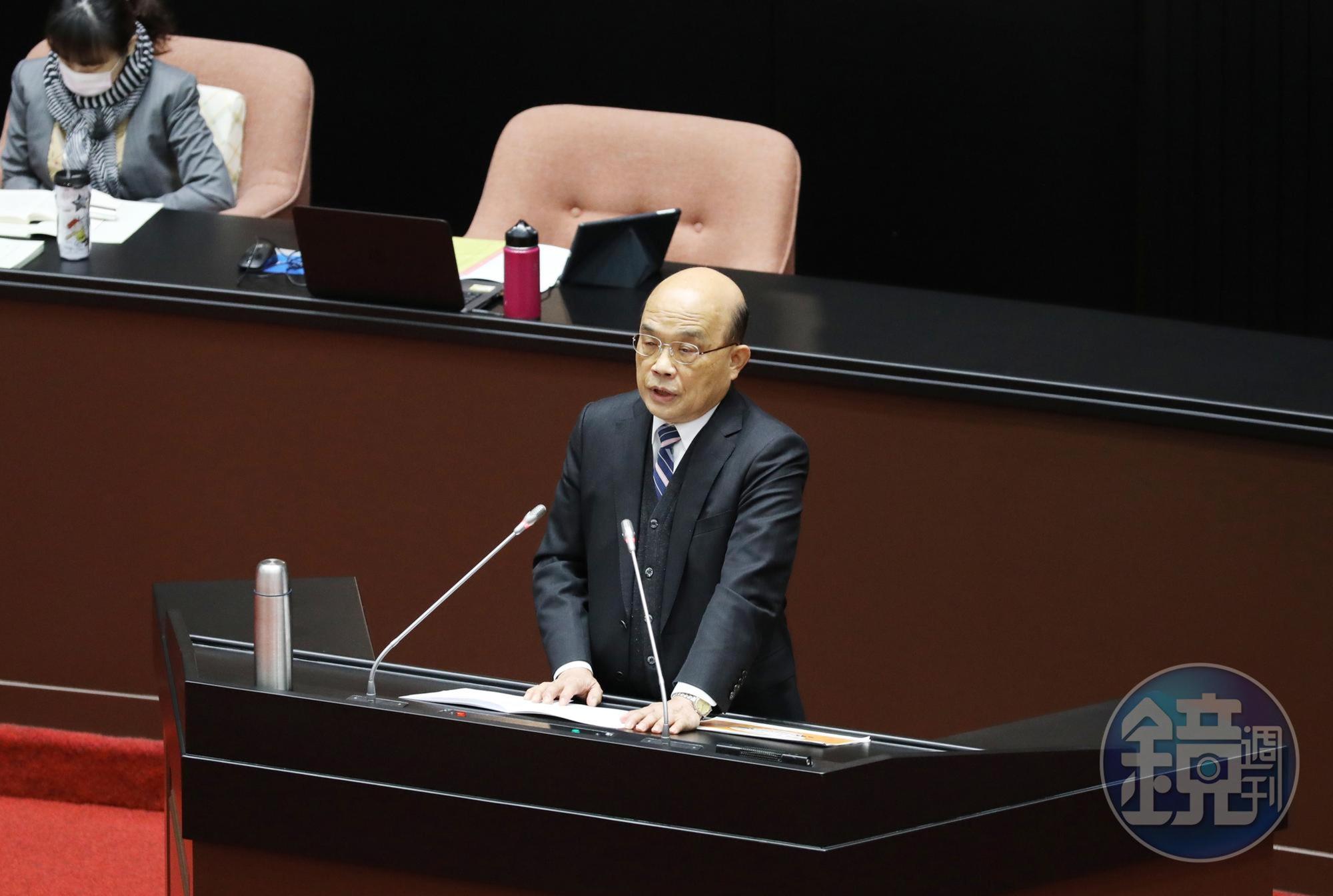 針對三接站若延滯需燒燃煤,被問到替代能源有無可能重啟核四,行政院長蘇貞昌重申不可能重啟核四。(本刊資料照)