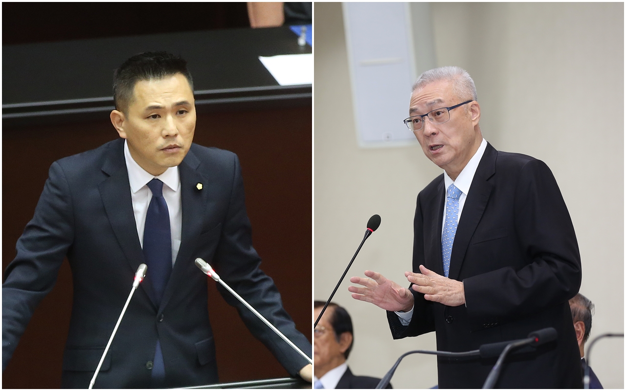 陳以信（左）送花事件不斷延燒，若陳請辭不分區立委，將由前國民黨主席吳敦義（右）遞補。合成照。（本刊資料照）