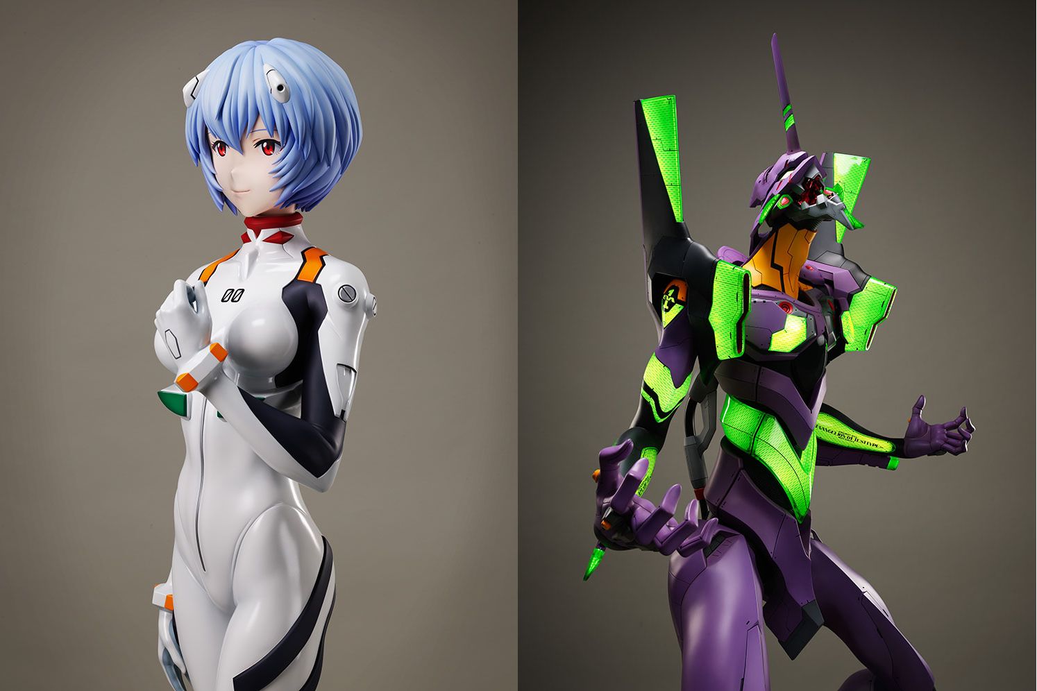 F:NEX推出「綾波零」與「初號機」的高價位EVA等身模型。（翻攝自F:NEX官網）