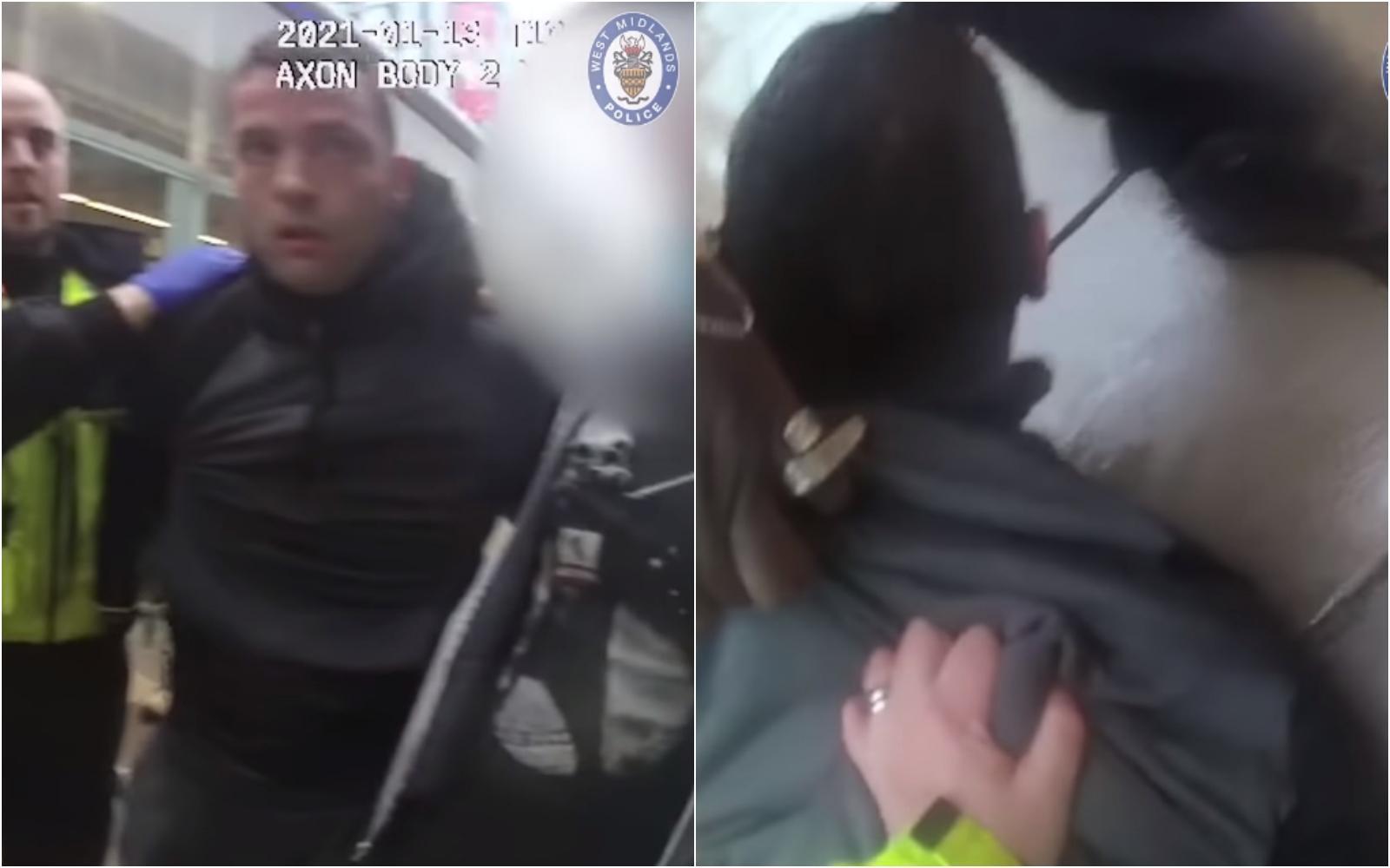 巴特勒襲警試圖逃跑,立刻遭警方制伏。(翻攝自West Midlands Police YouTube)