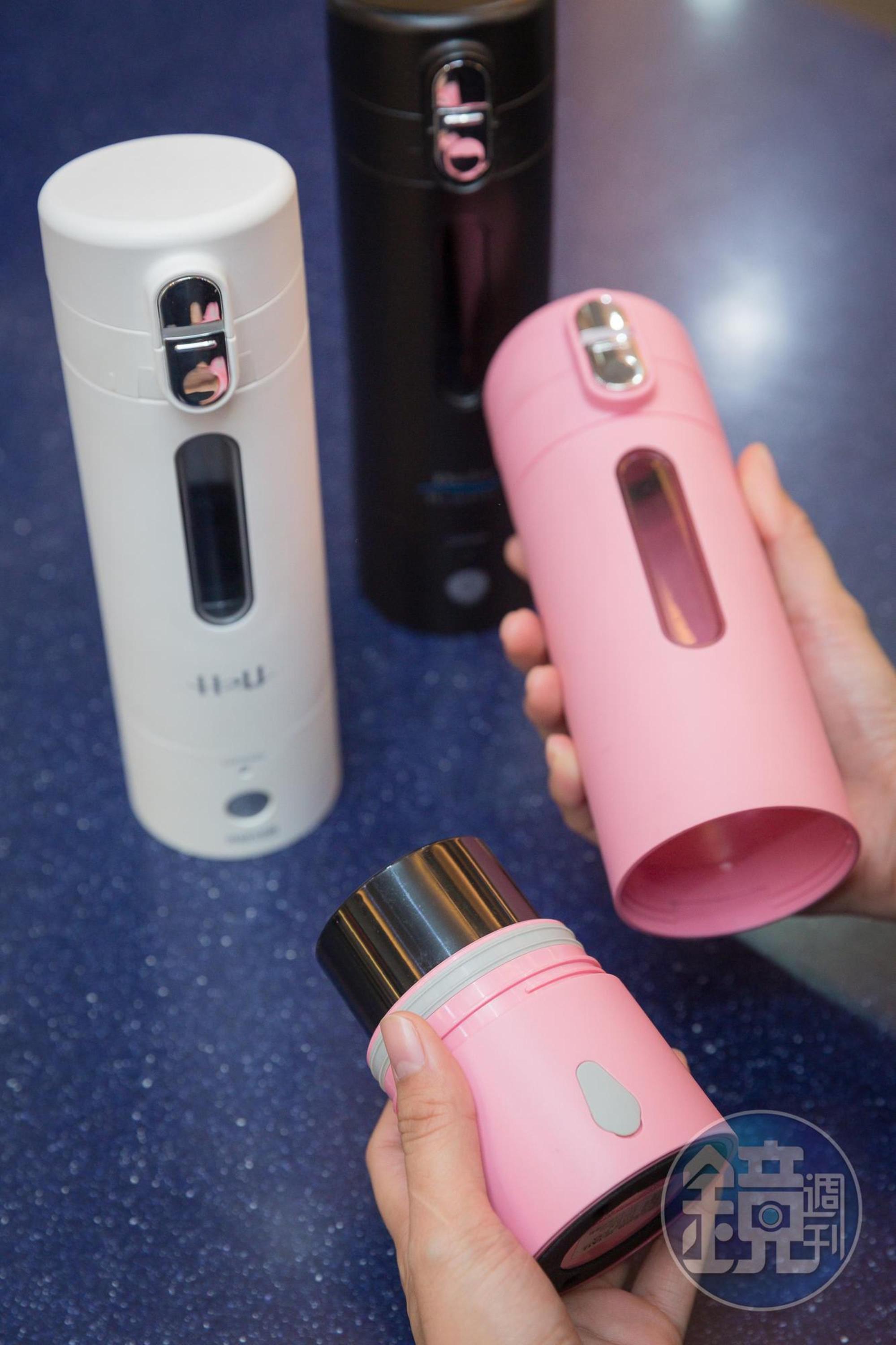 委託日立設計代工的攜帶型電解水素水機,每年可賣出上千個。(16,800元/個)